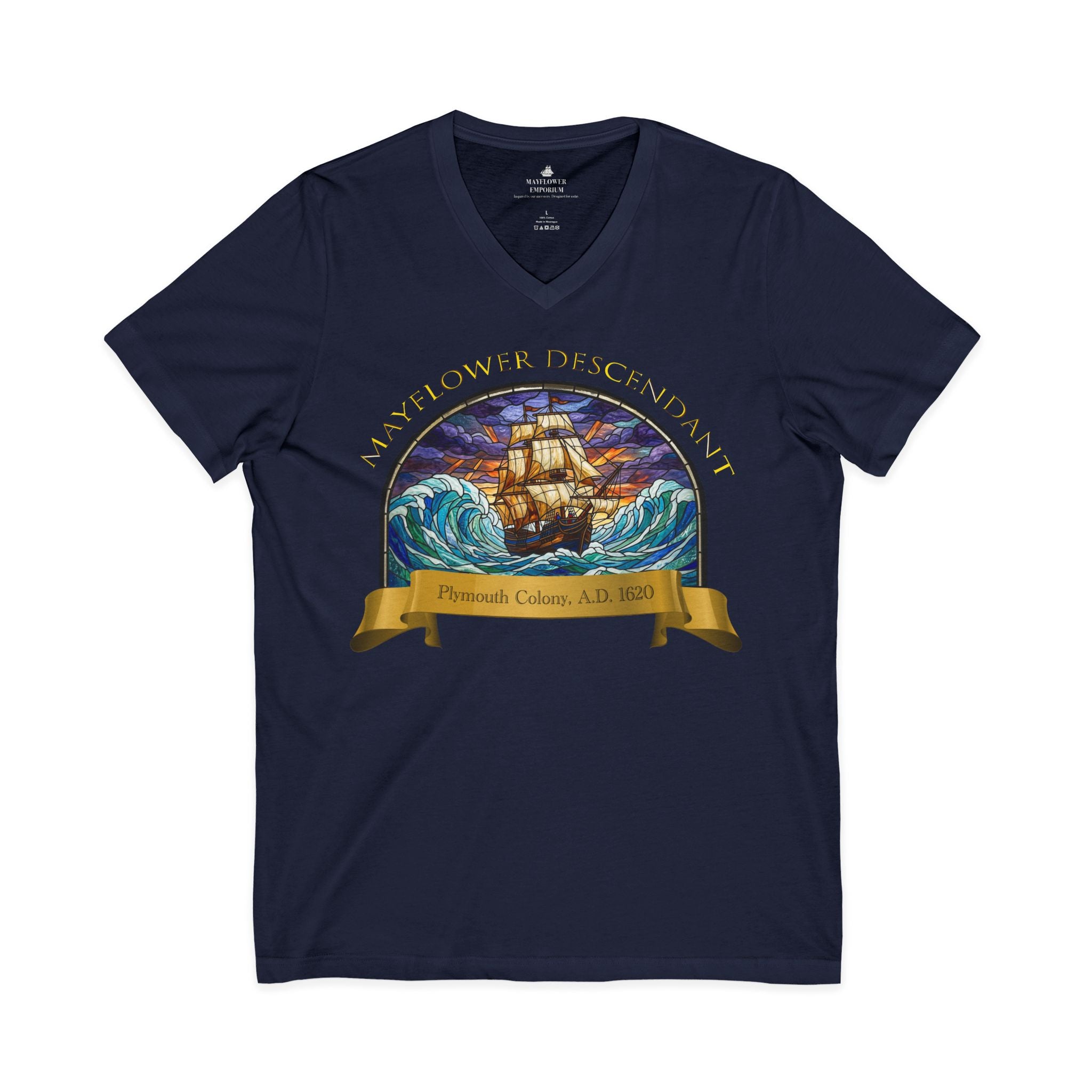 Mayflower Descendant "Stained Glass" Tee — The Voyage