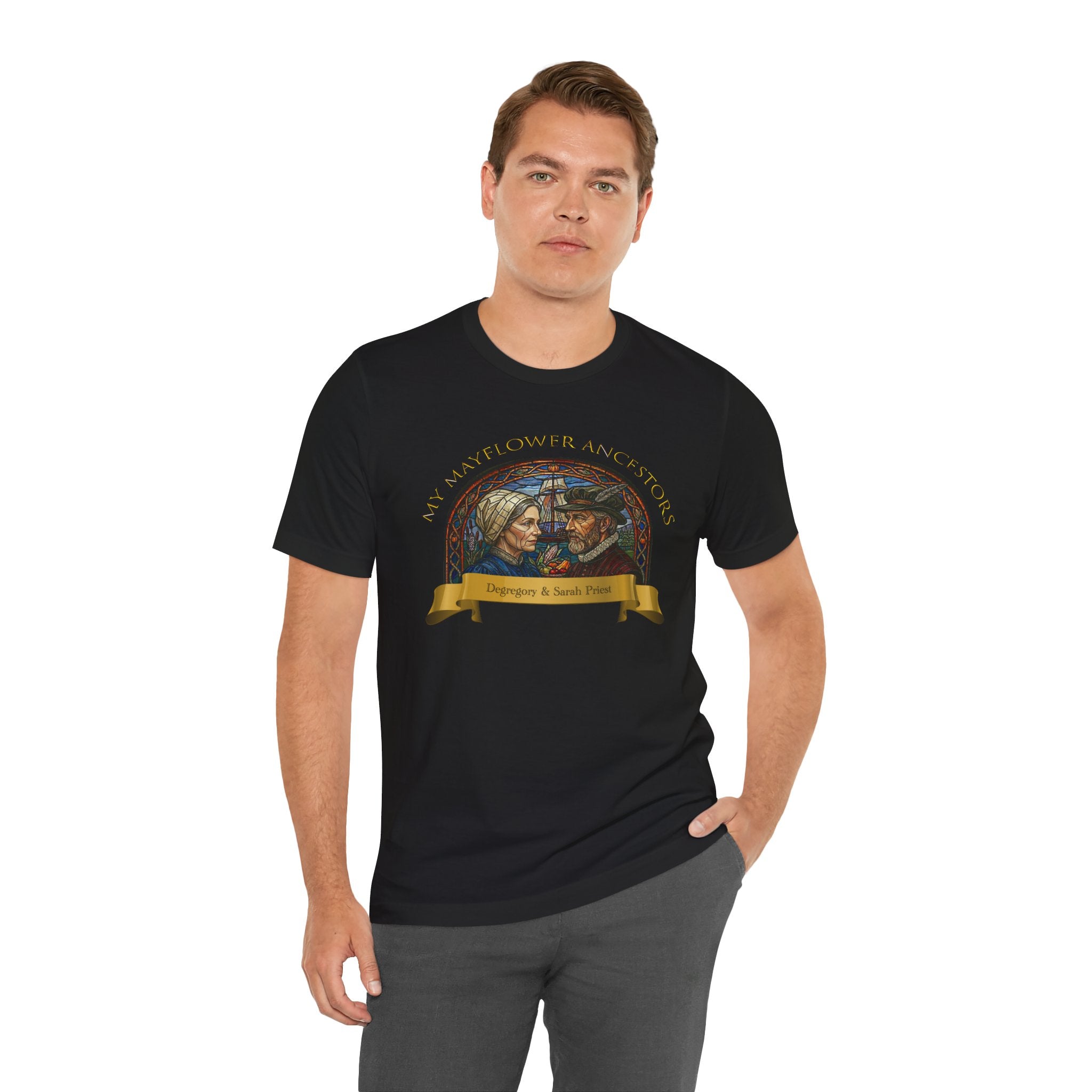 Mayflower Pilgrim “Stained Glass” Tee — Degory and Sarah Priest