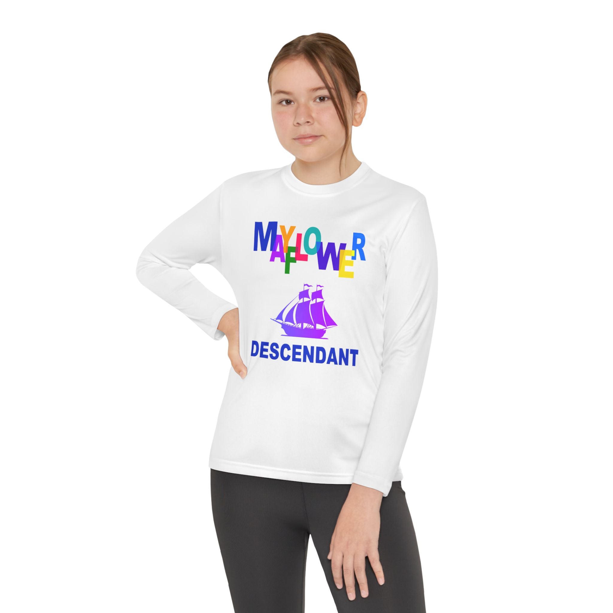 Mayflower Youth Long Sleeve Tee — Colorful Heritage Design