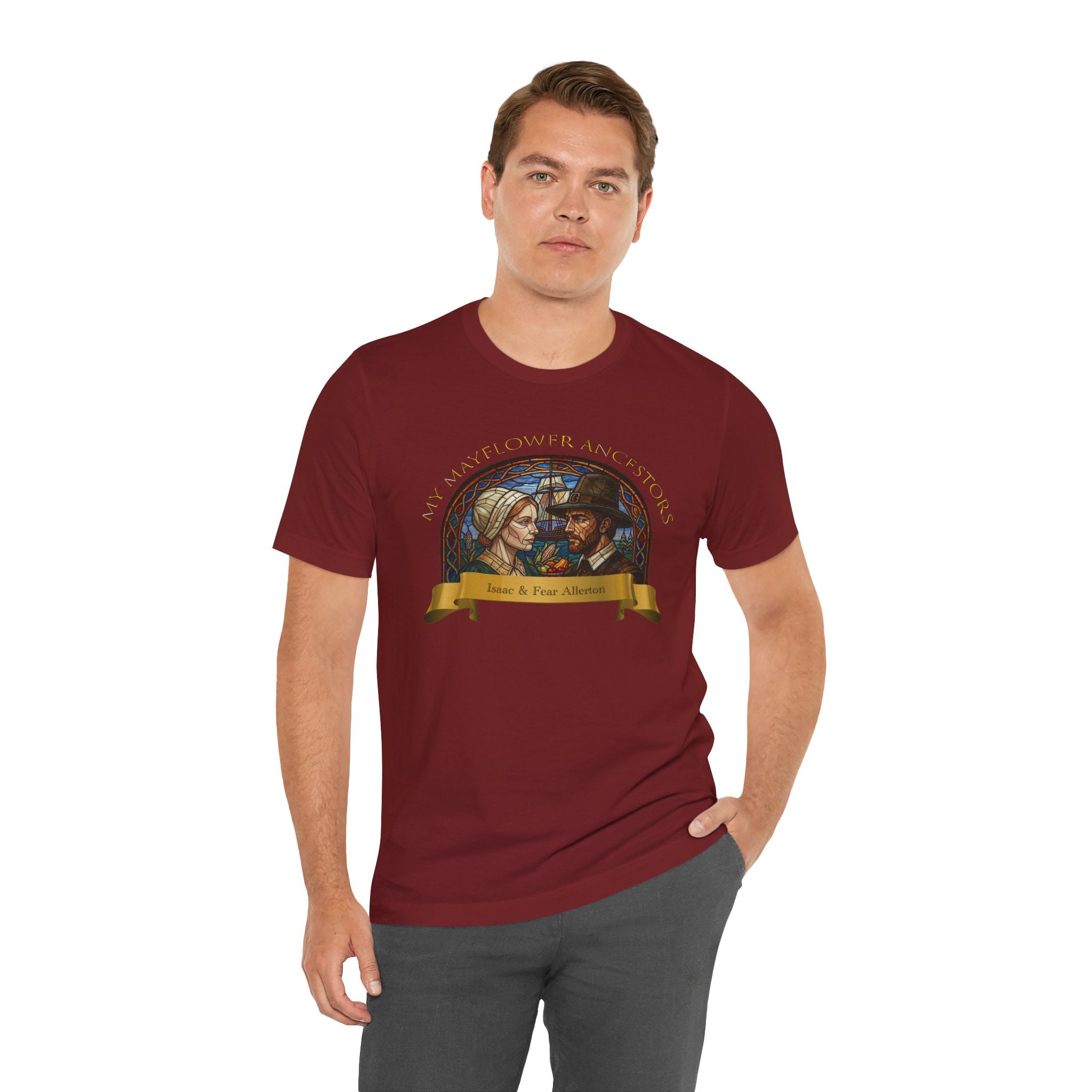 Mayflower Pilgrim “Stained Glass” Tee — Isaac and Fear Allerton