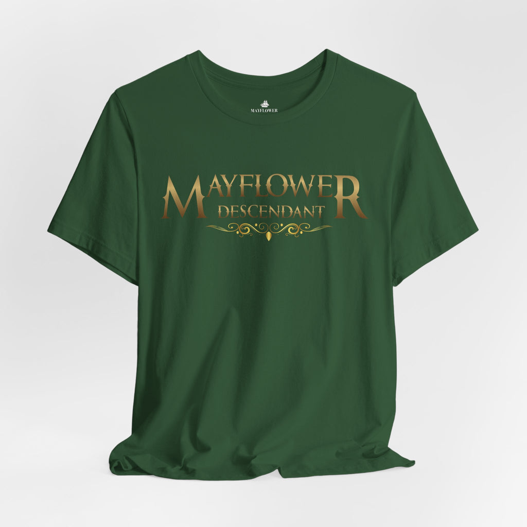 Mayflower Descendant T‑Shirt — Framed in Gold