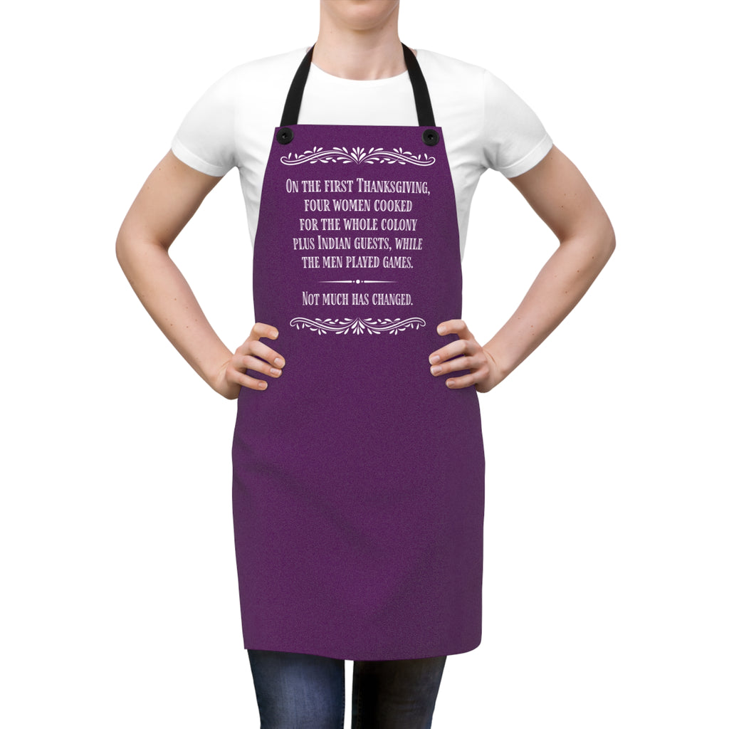Deep Wine Thanksgiving Apron — Vintage Humor Kitchen Apron