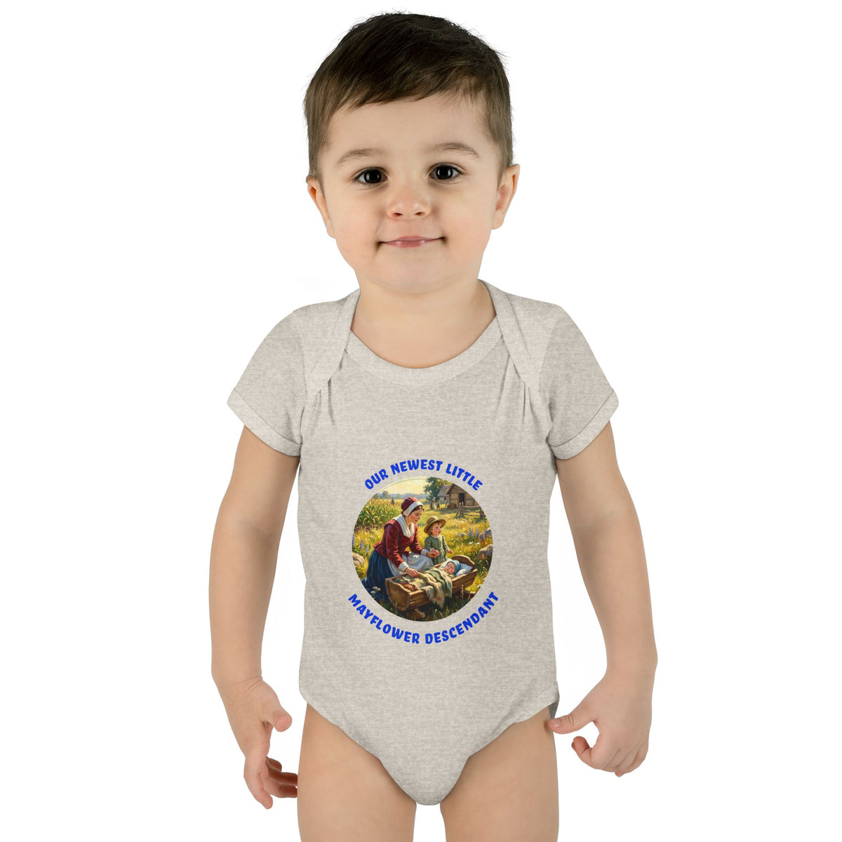 Infant Boy's Mayflower Descendant Bodysuit — “Our Newest Little Mayflower Descendant”