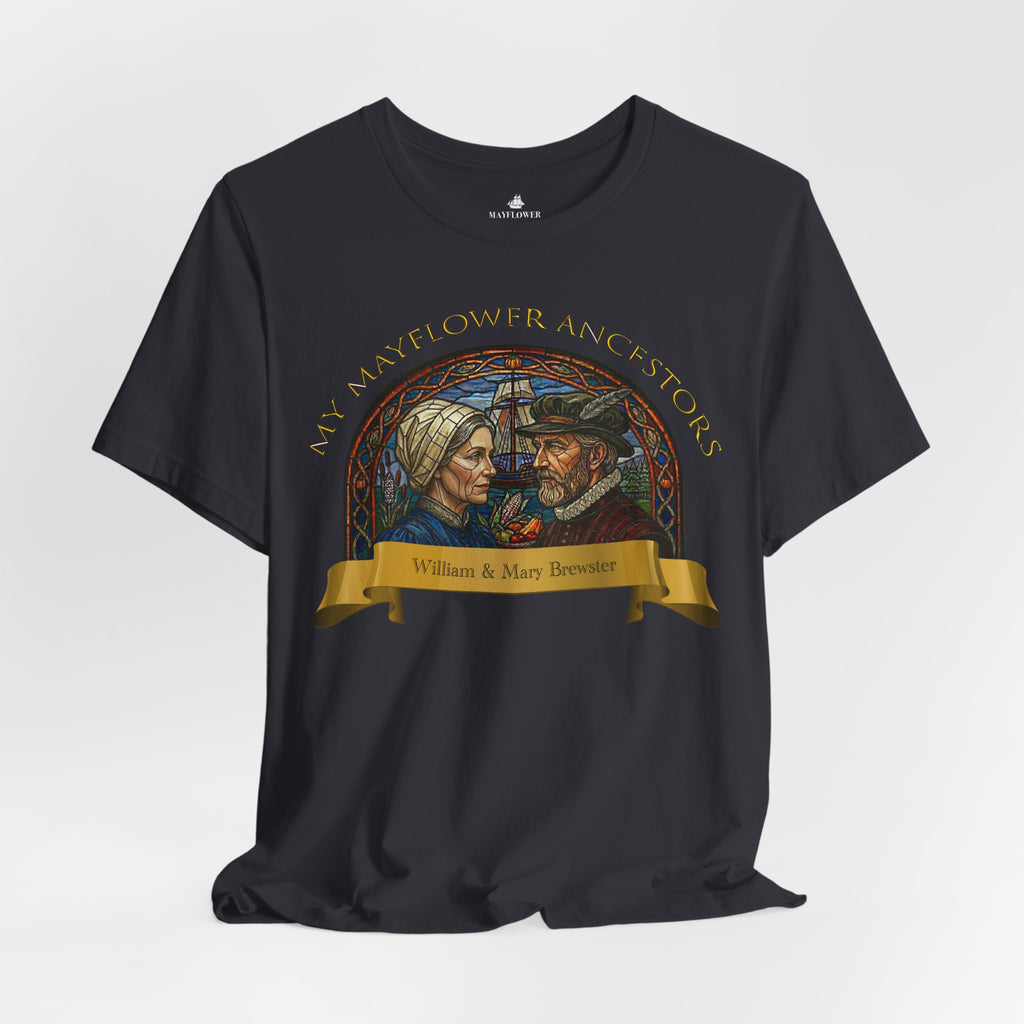 Mayflower Pilgrim “Stained Glass” Tee — William and Mary Brewster