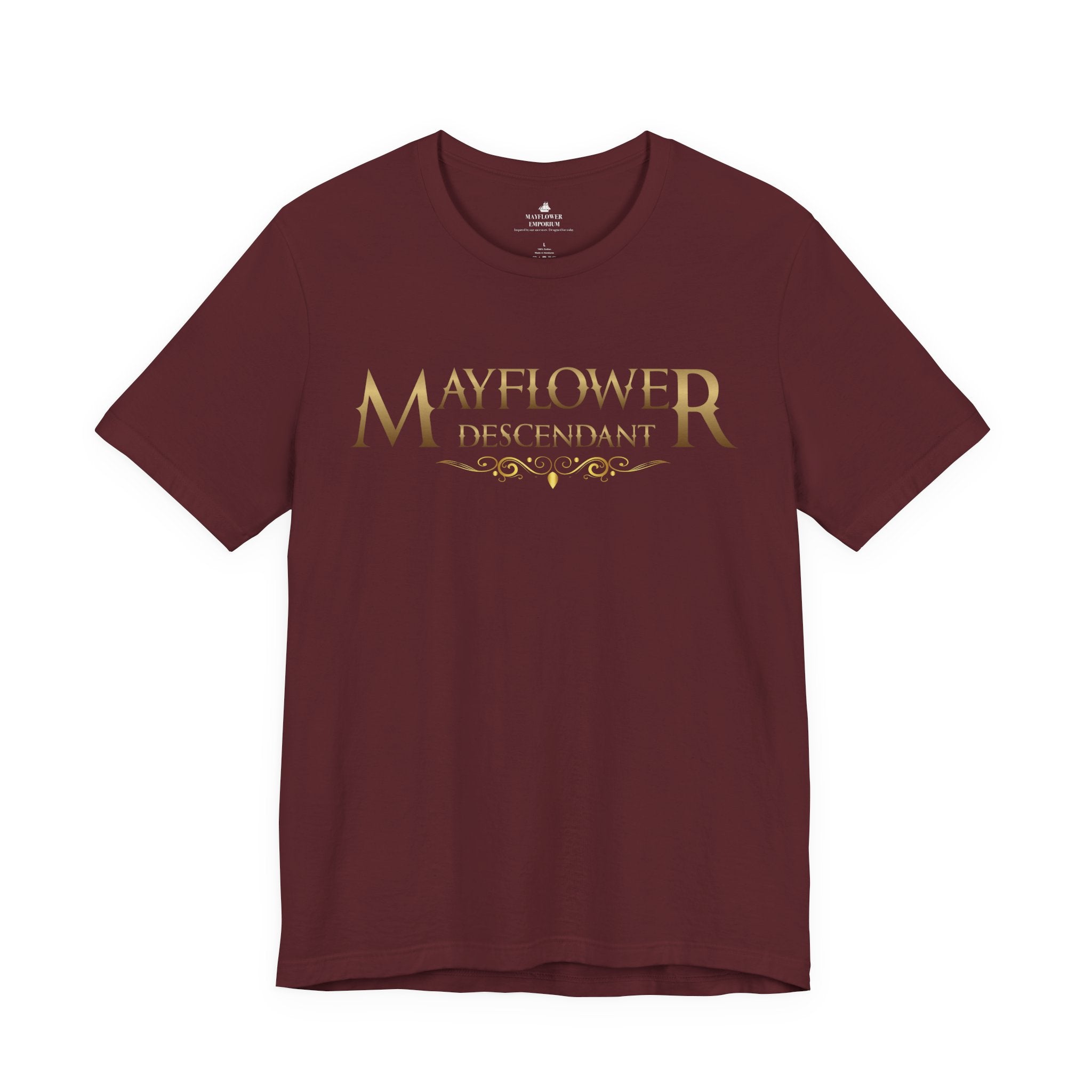 Mayflower Descendant T‑Shirt — Framed in Gold