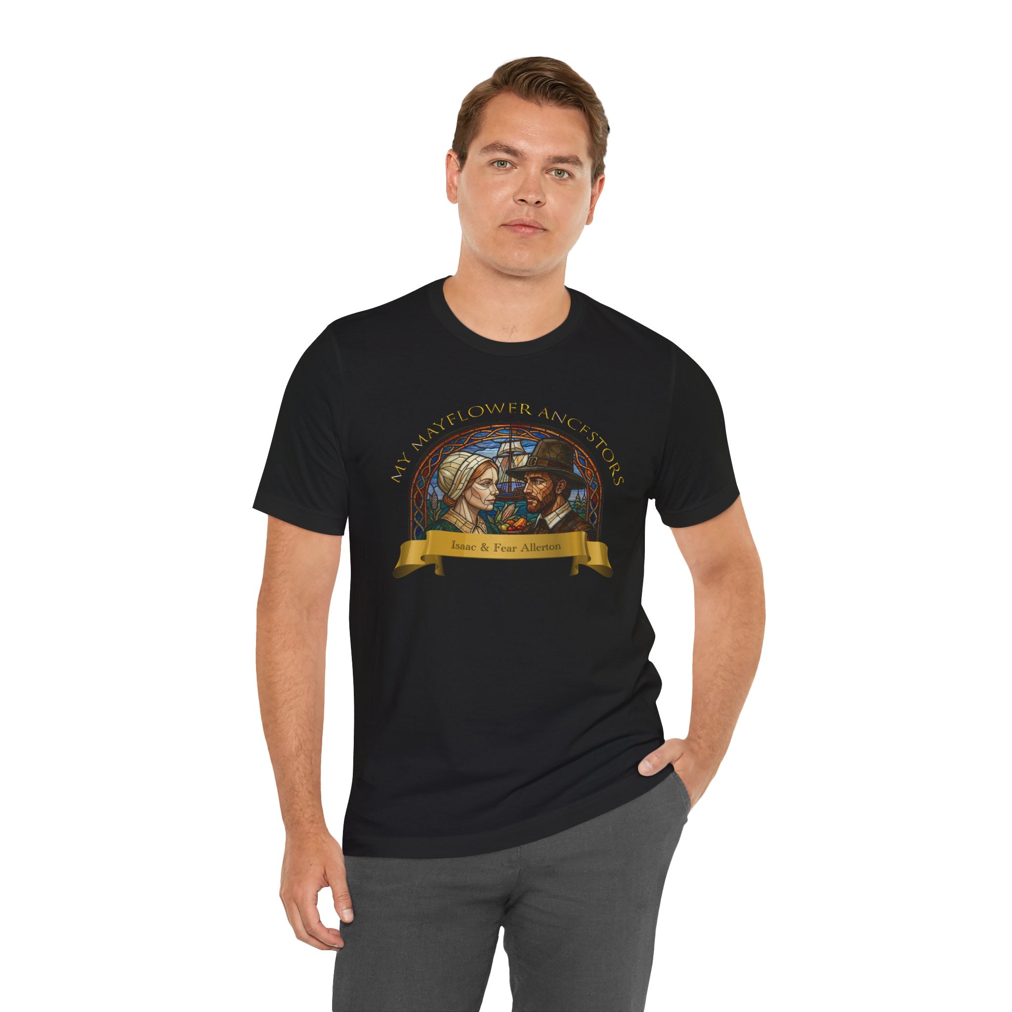 Mayflower Pilgrim “Stained Glass” Tee — Isaac and Fear Allerton