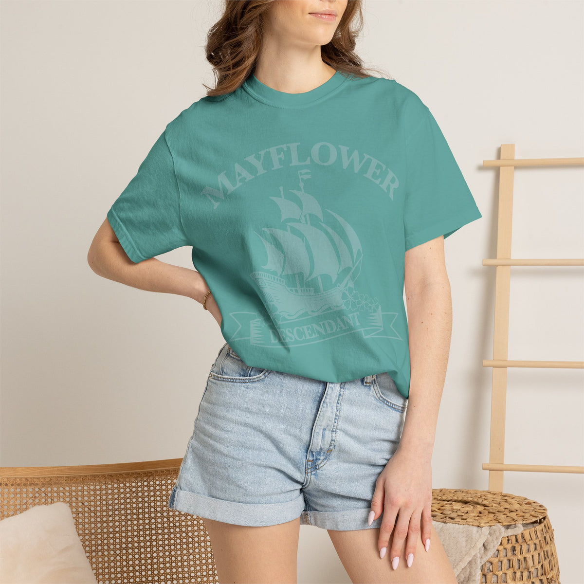 Mayflower Descendant T-Shirt | Pilgrim Ship Heritage Tee