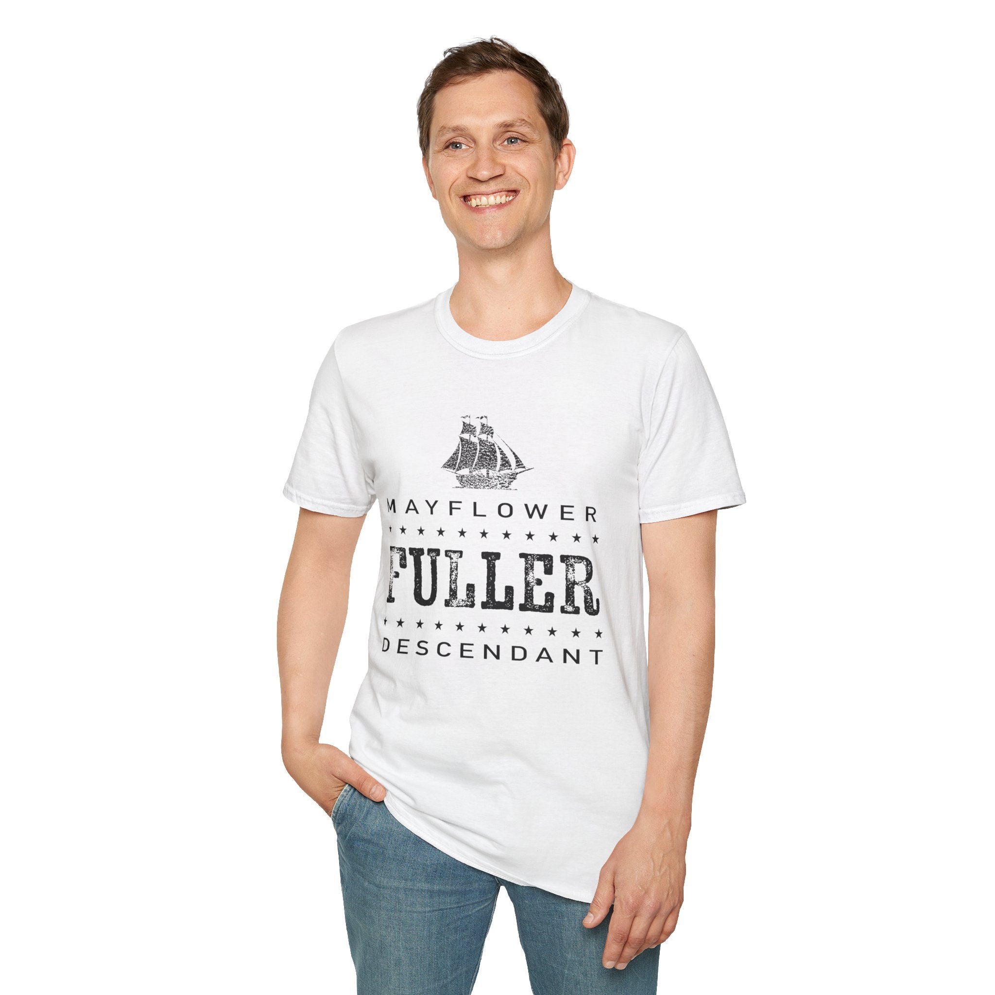 Mayflower Tee with Distressed Vintage Motif | Fuller Lineage