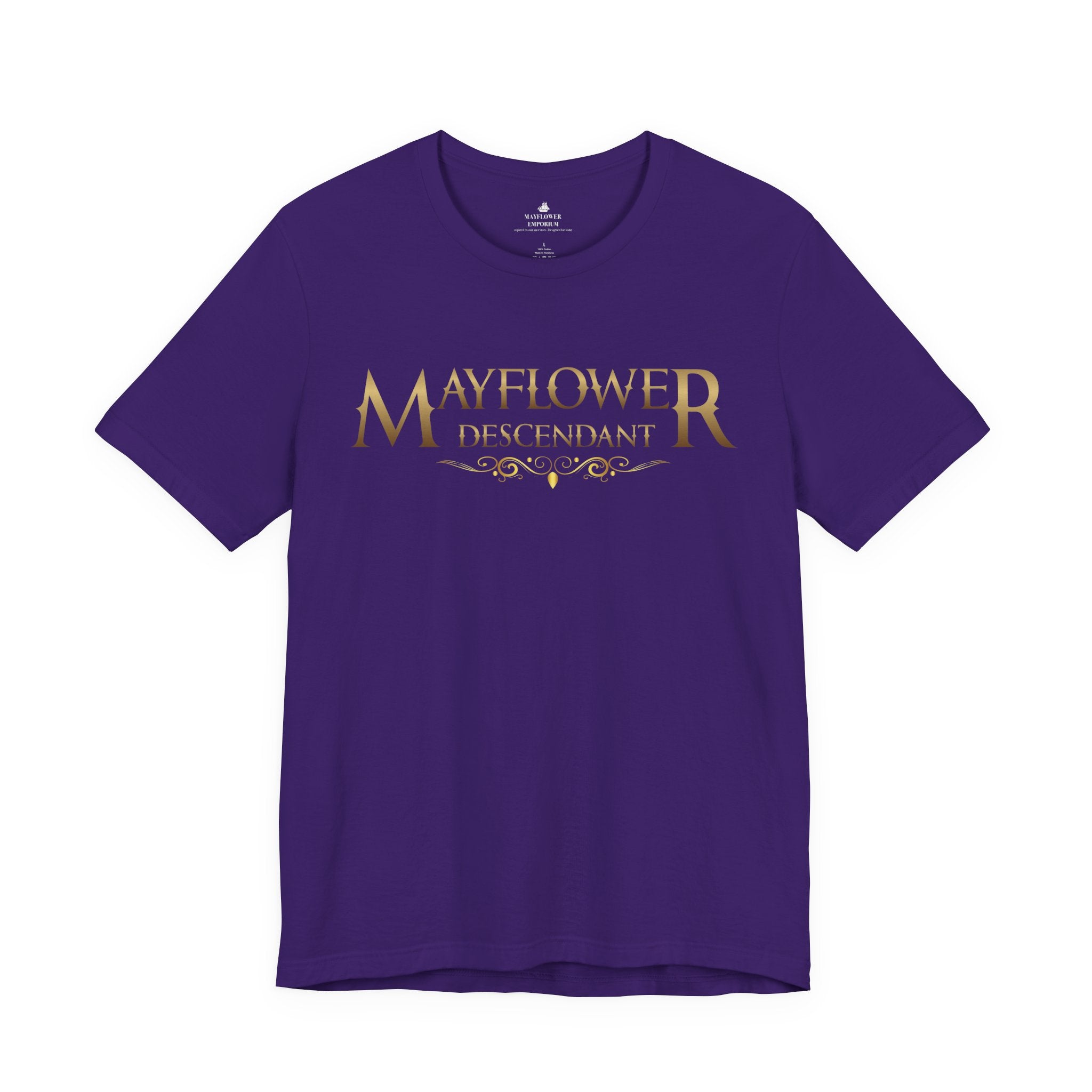 Mayflower Descendant T‑Shirt — Framed in Gold