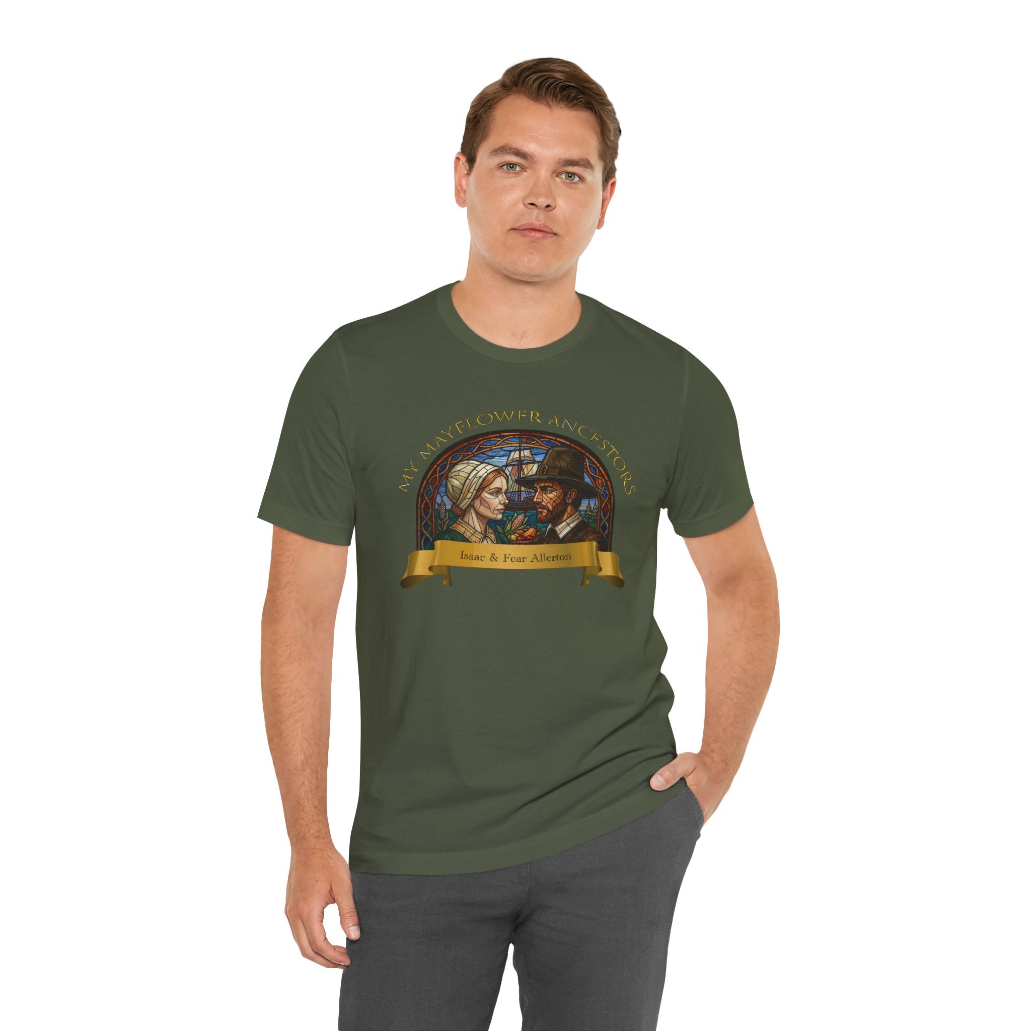 Mayflower Pilgrim “Stained Glass” Tee — Isaac and Fear Allerton