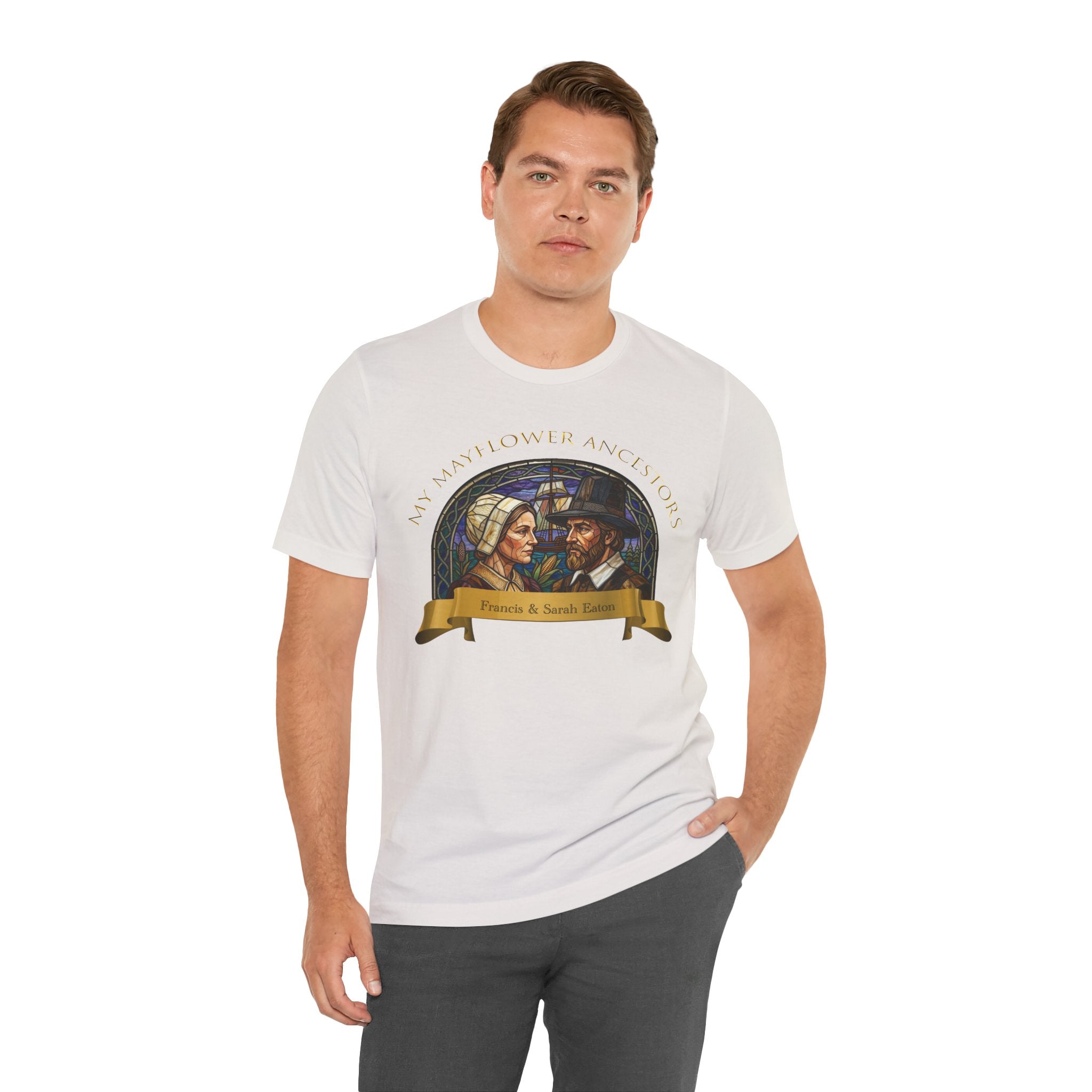 Mayflower Pilgrim “Stained Glass” Tee — Francis and Sarah Eaton