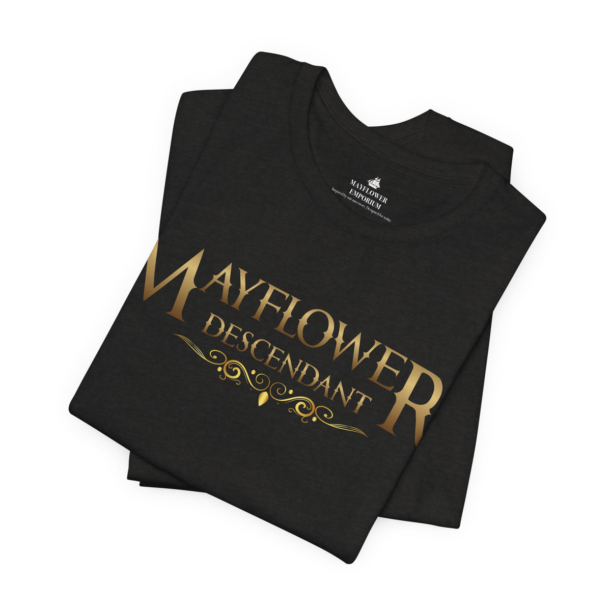 Mayflower Descendant "Framed in Gold" T‑Shirt — Extra Large Sizes