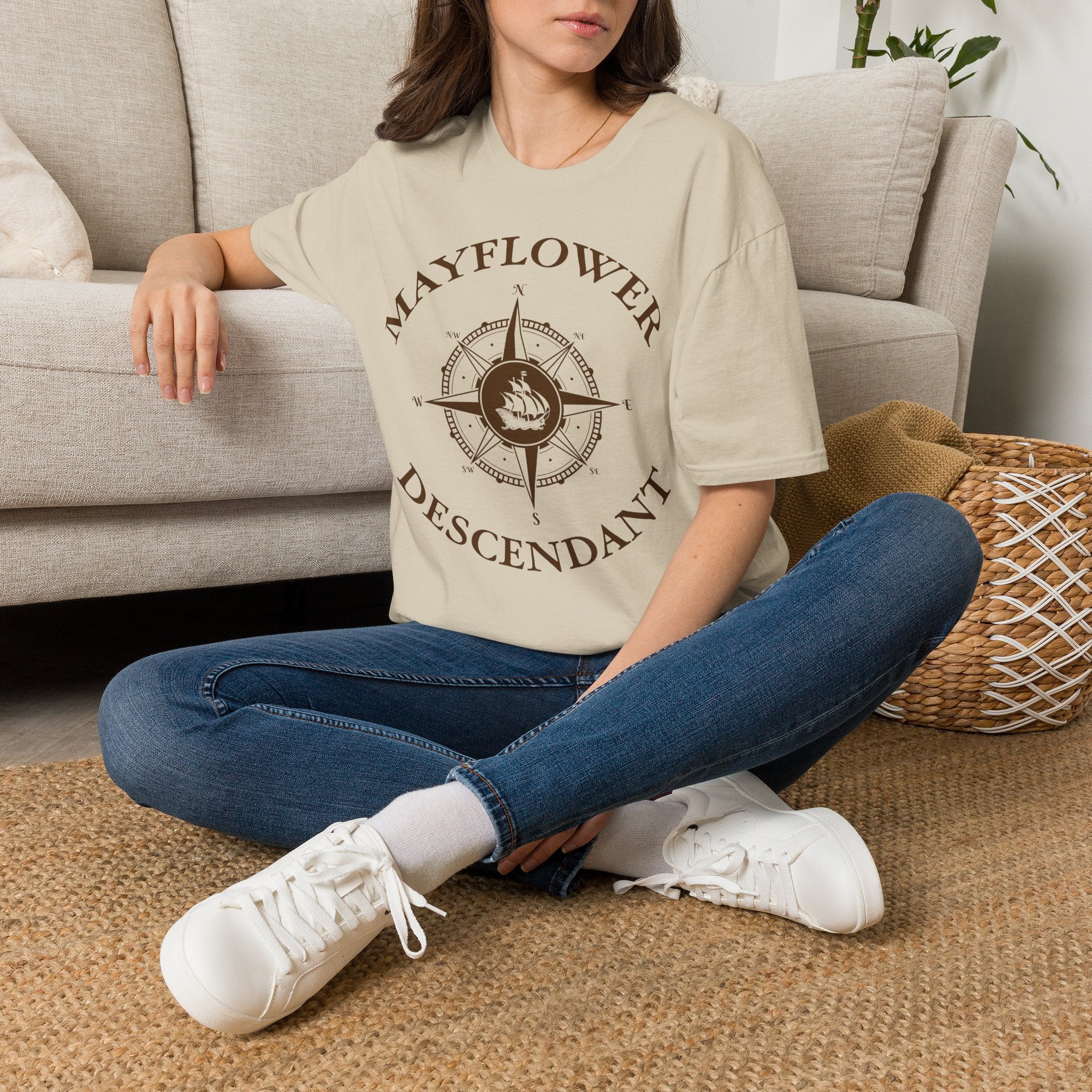 Mayflower Compass T-Shirt | Pilgrim Descendant Unisex Tee