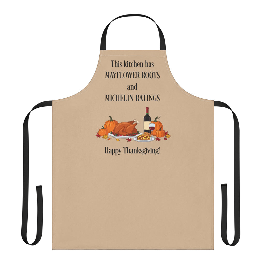 Thanksgiving Kitchen Apron – "Mayflower Roots and Michelin Ratings"
