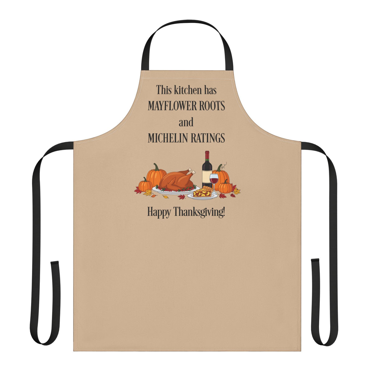 Thanksgiving Kitchen Apron – "Mayflower Roots and Michelin Ratings"