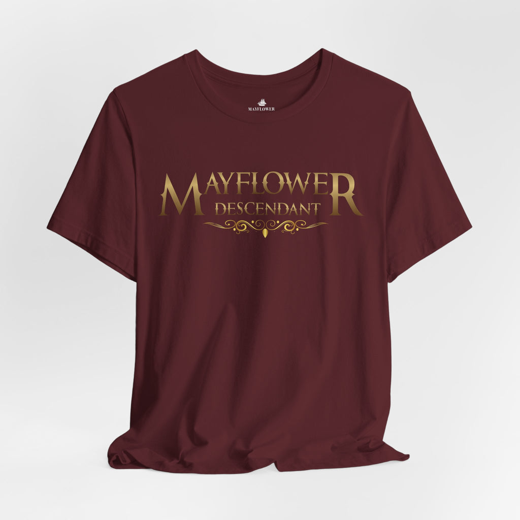 Mayflower Descendant T‑Shirt — Framed in Gold
