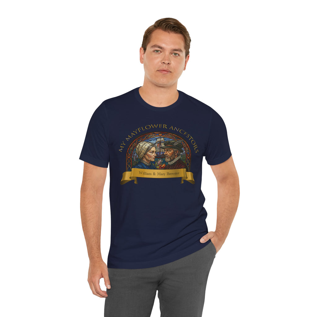 Mayflower Pilgrim “Stained Glass” Tee — William and Mary Brewster