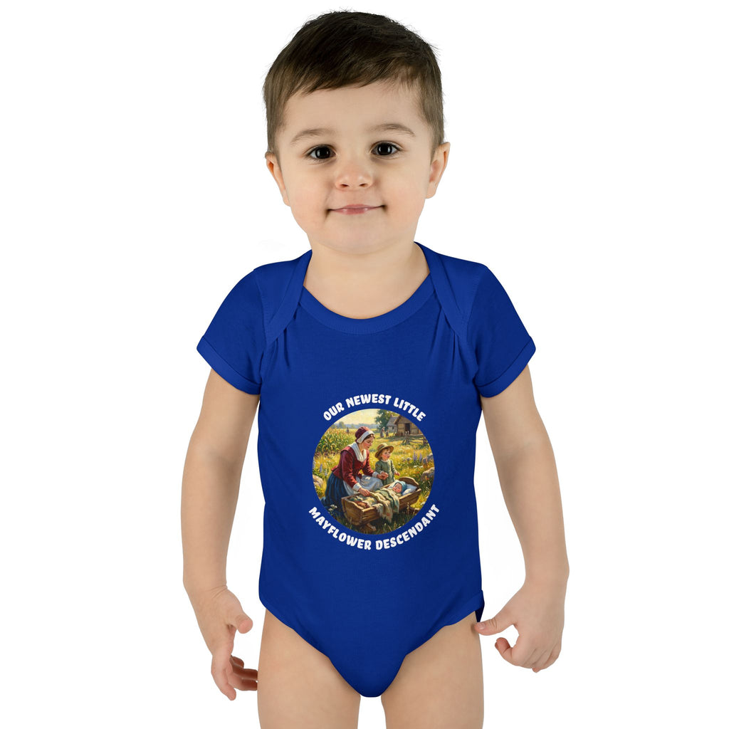 Infant Boy's Mayflower Descendant Bodysuit — “Our Newest Little Mayflower Descendant”
