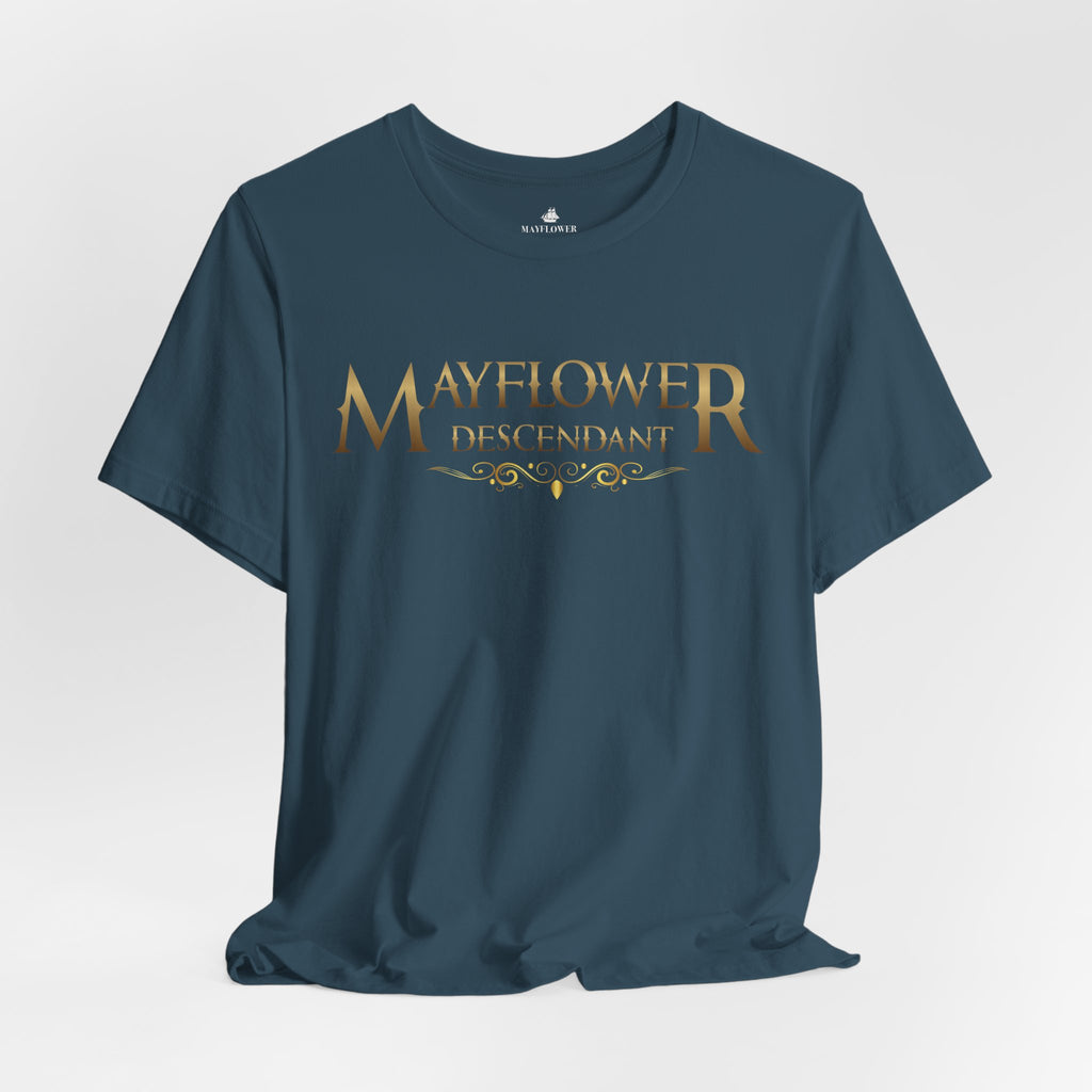 Mayflower Descendant T‑Shirt — Framed in Gold