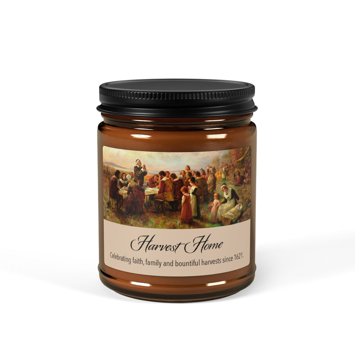 Mayflower "Harvest Home" Scented Soy Candle — Amber Jar (4 oz.)