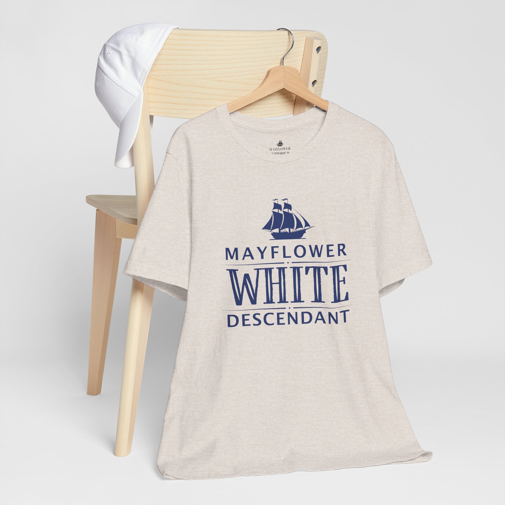White Mayflower Descendant T-Shirt | Family Heritage Tee