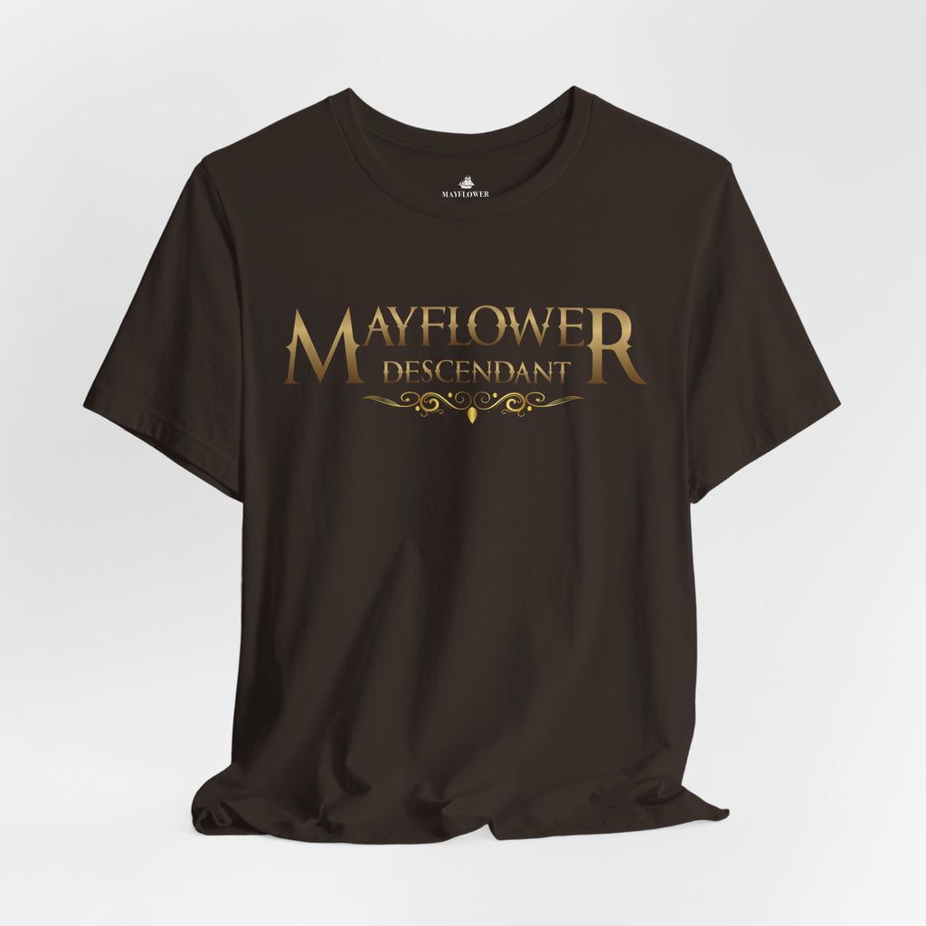Mayflower Descendant T‑Shirt — Framed in Gold