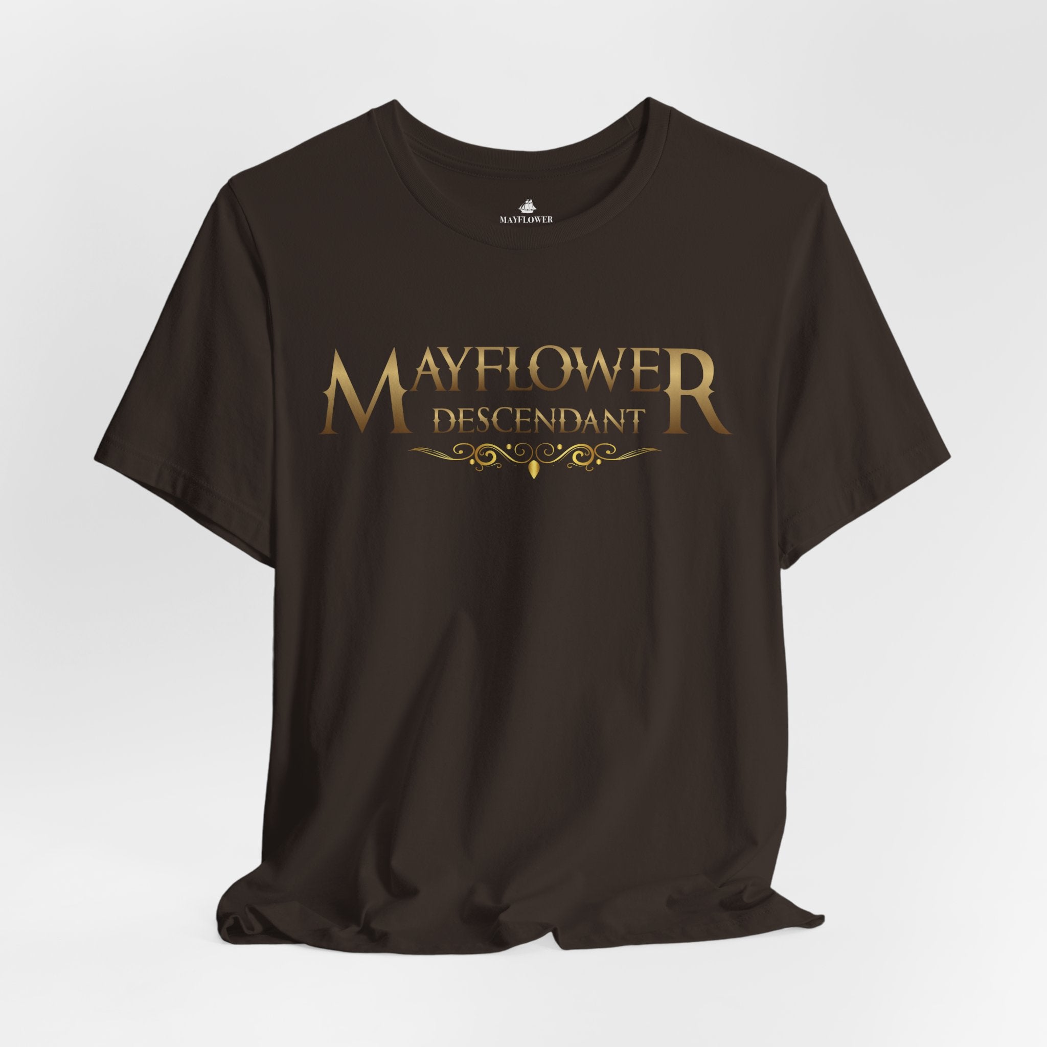 Mayflower Descendant T‑Shirt — Framed in Gold