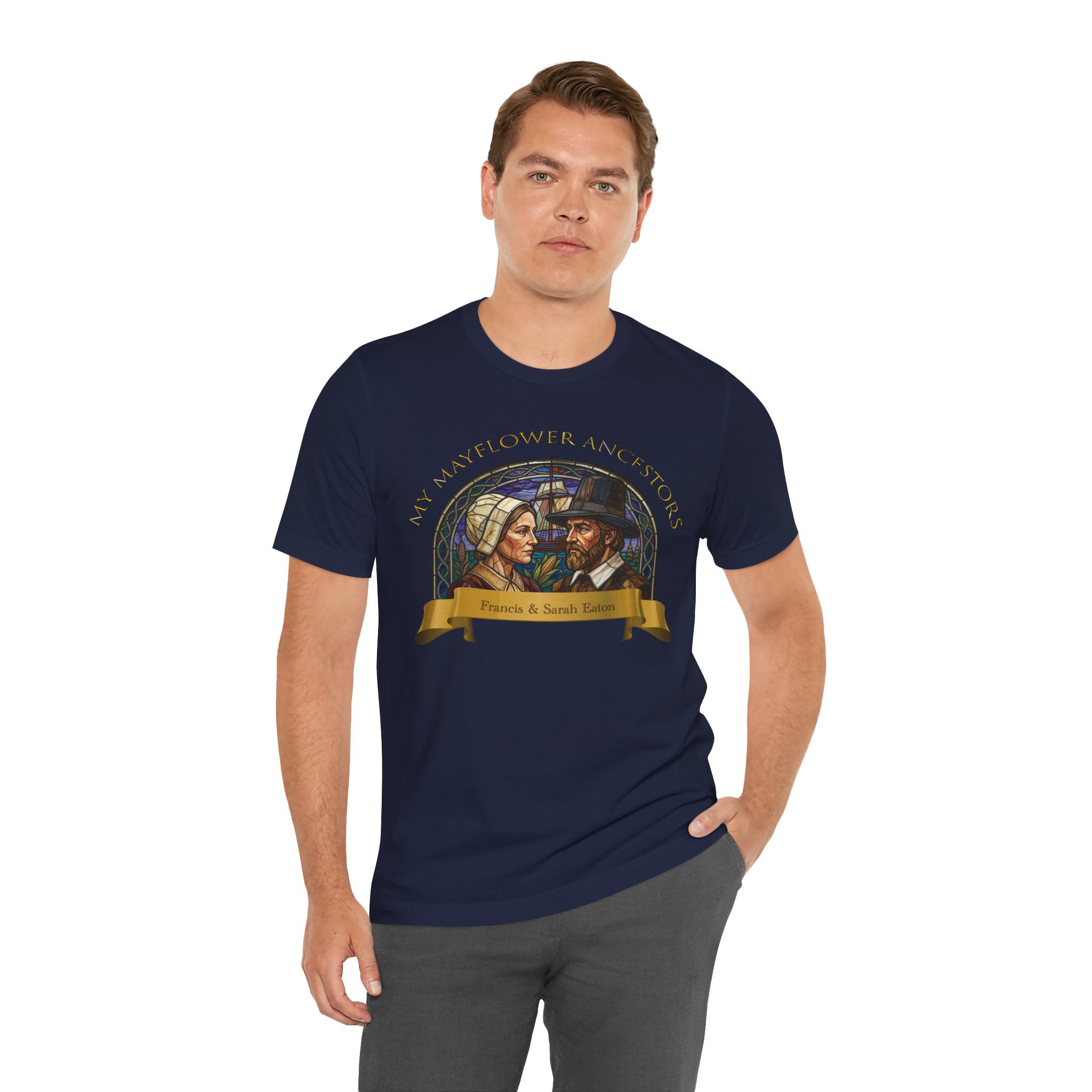 Mayflower Pilgrim “Stained Glass” Tee — Francis and Sarah Eaton