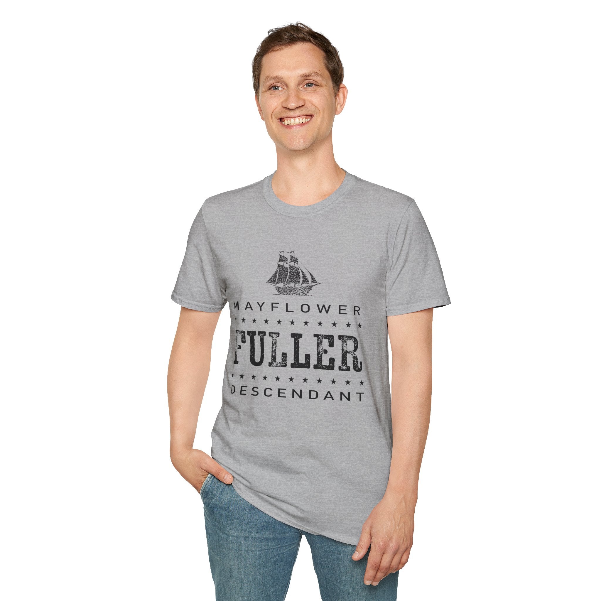 Mayflower Tee with Distressed Vintage Motif | Fuller Lineage