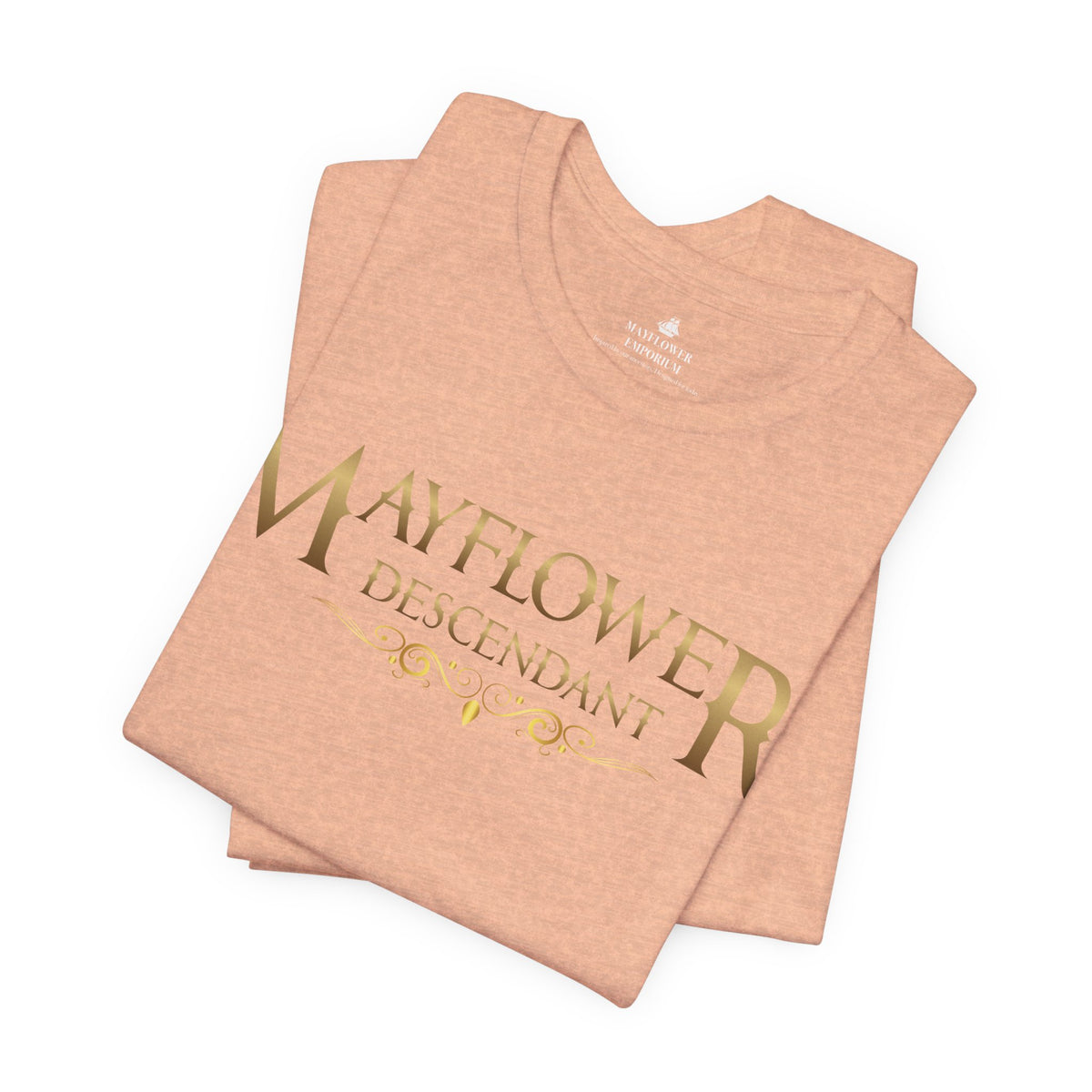 Mayflower Descendant "Framed in Gold" T‑Shirt — Extra Large Sizes