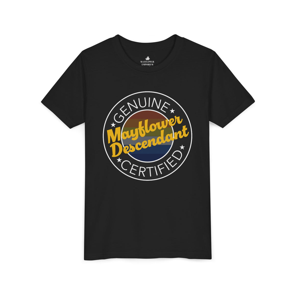 Youth Tee - "Certified Mayflower Descendant "