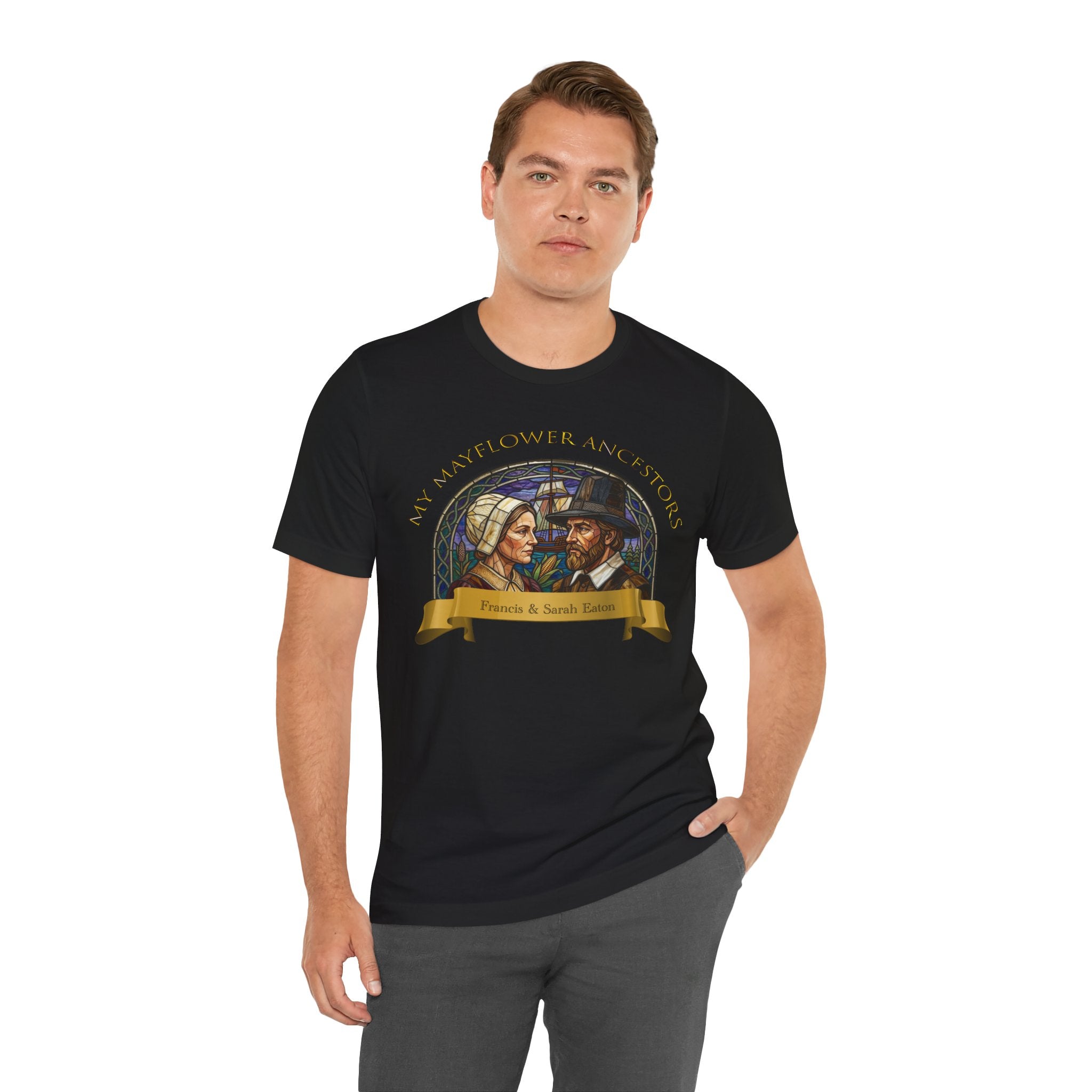 Mayflower Pilgrim “Stained Glass” Tee — Francis and Sarah Eaton