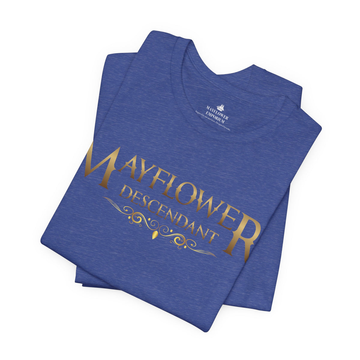 Mayflower Descendant "Framed in Gold" T‑Shirt — Extra Large Sizes