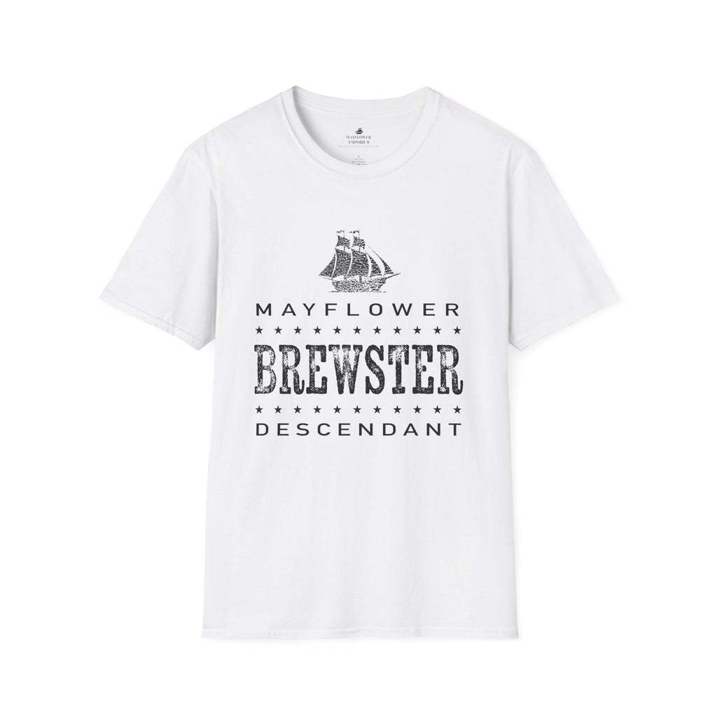 Mayflower Tee with Distressed Vintage Motif | Brewster Lineage