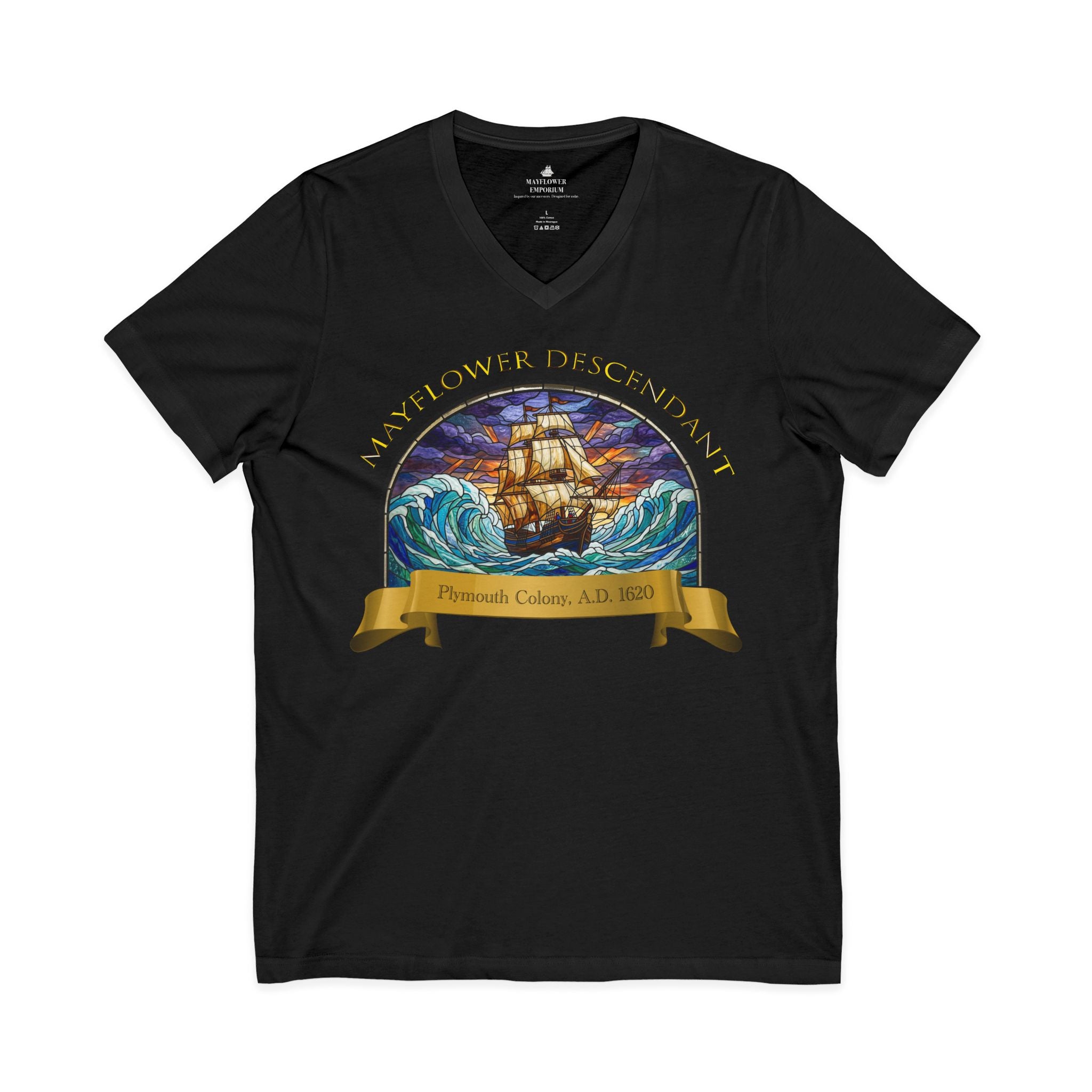Mayflower Descendant "Stained Glass" Tee — The Voyage