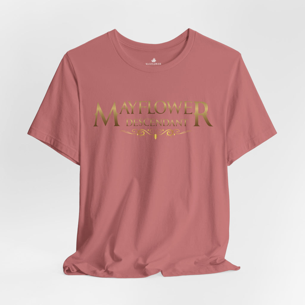 Mayflower Descendant "Framed in Gold" T‑Shirt — Extra Large Sizes