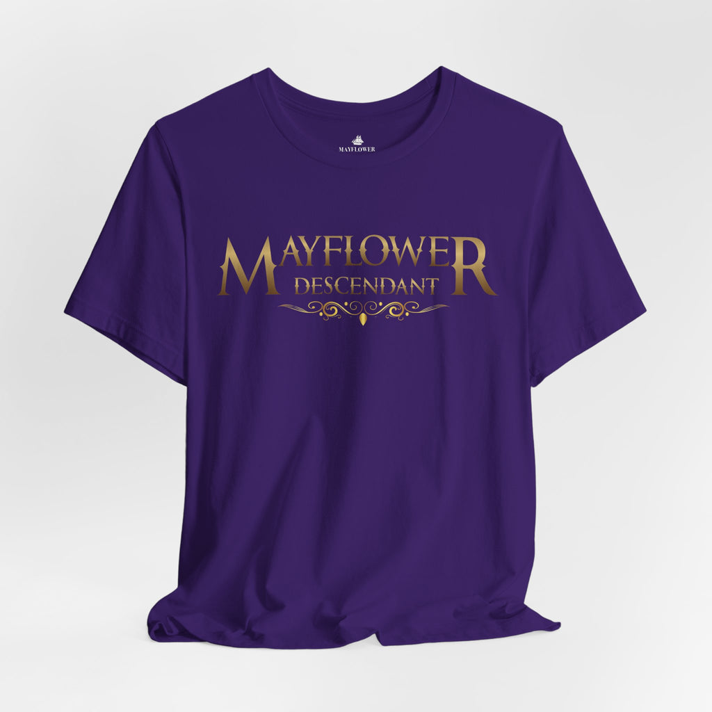 Mayflower Descendant T‑Shirt — Framed in Gold