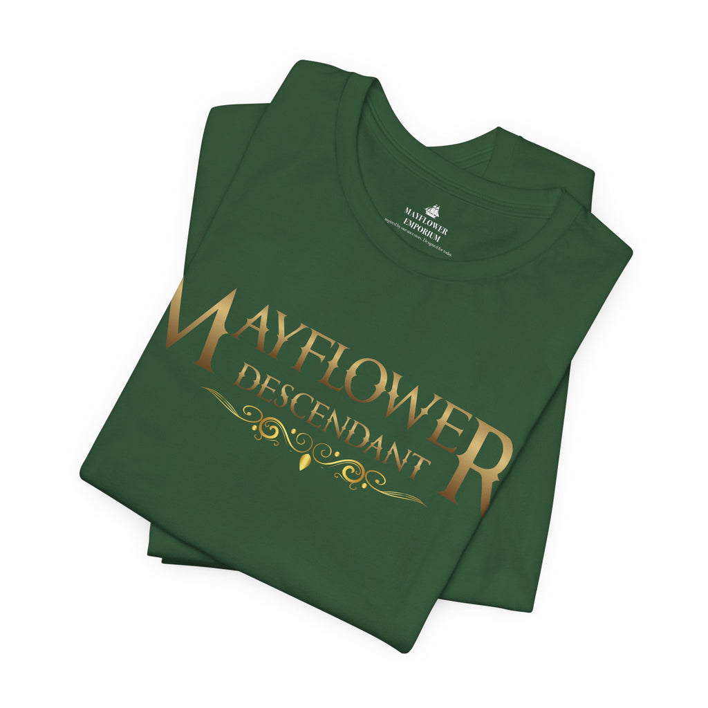 Mayflower Descendant T‑Shirt — Framed in Gold