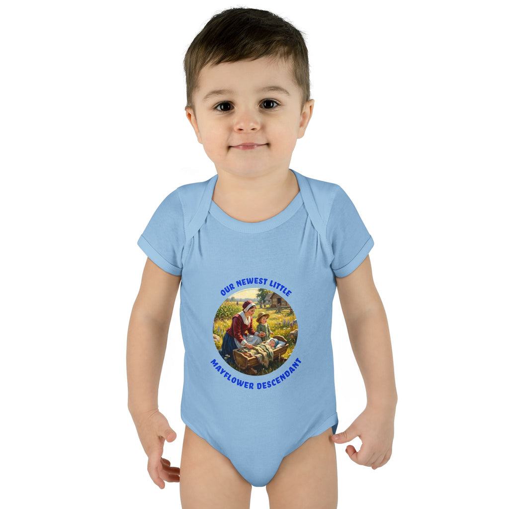 Infant Boy's Mayflower Descendant Bodysuit — “Our Newest Little Mayflower Descendant”