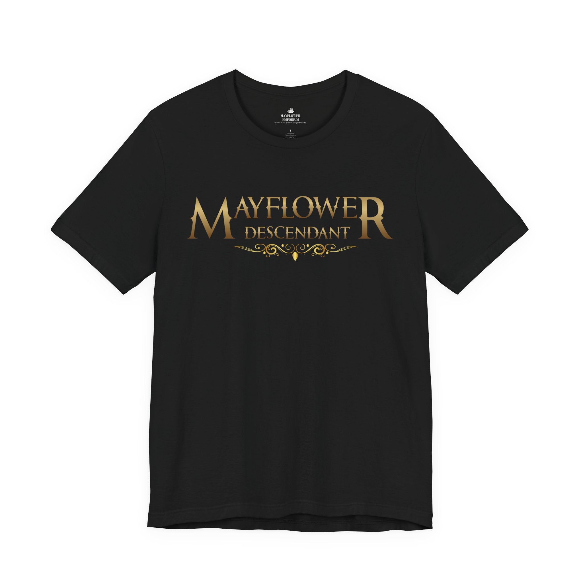 Mayflower Descendant T‑Shirt — Framed in Gold