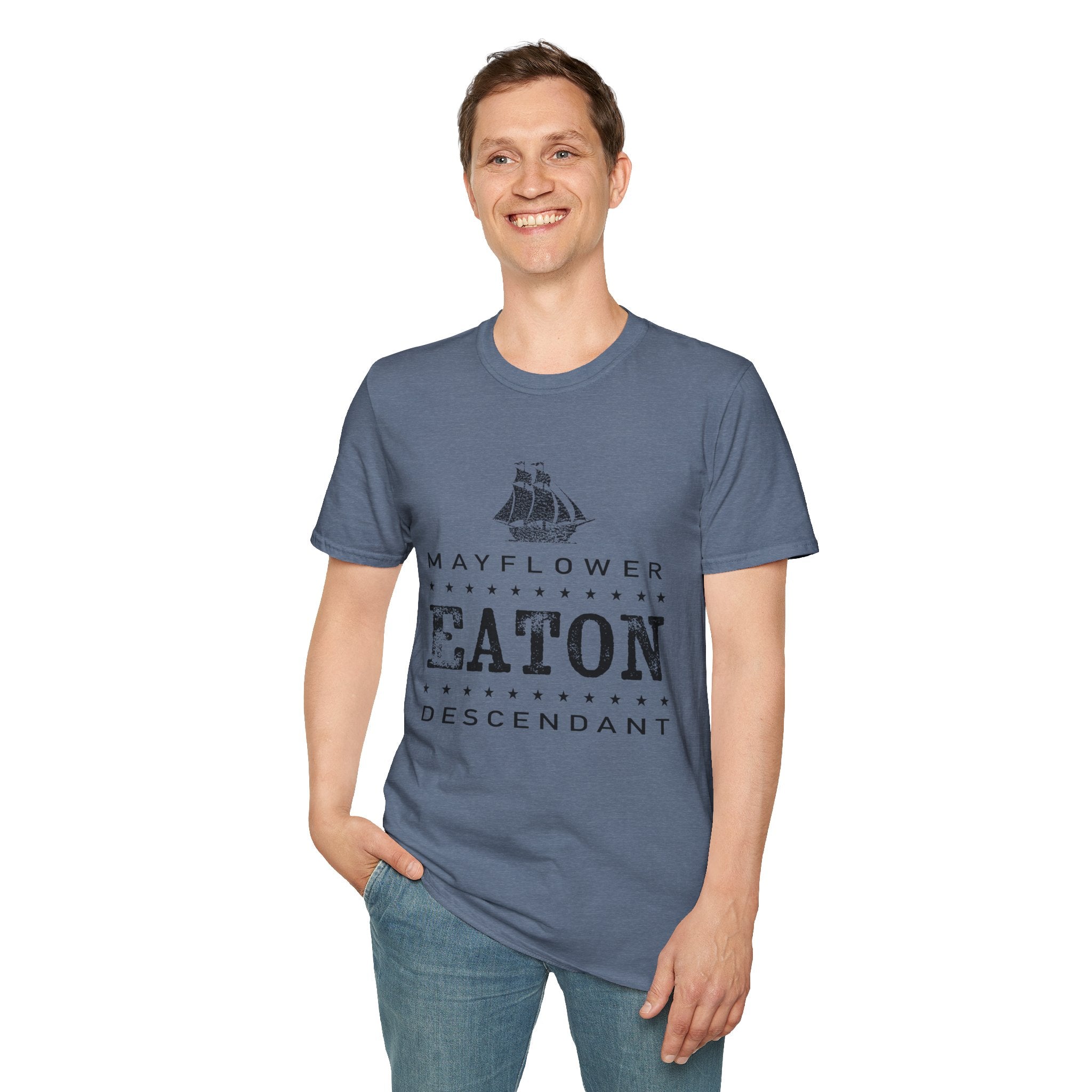 Mayflower Tee with Distressed Vintage Motif | Eaton Lineage