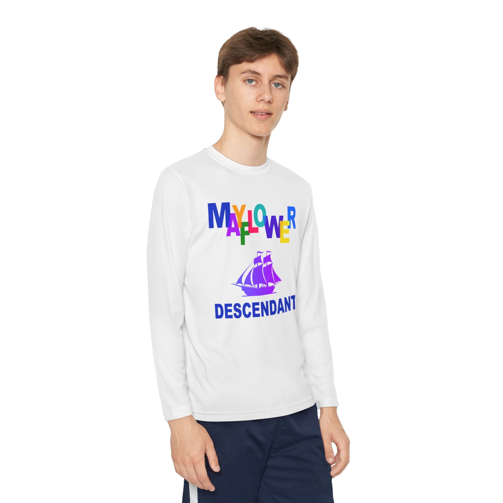 Mayflower Youth Long Sleeve Tee — Colorful Heritage Design