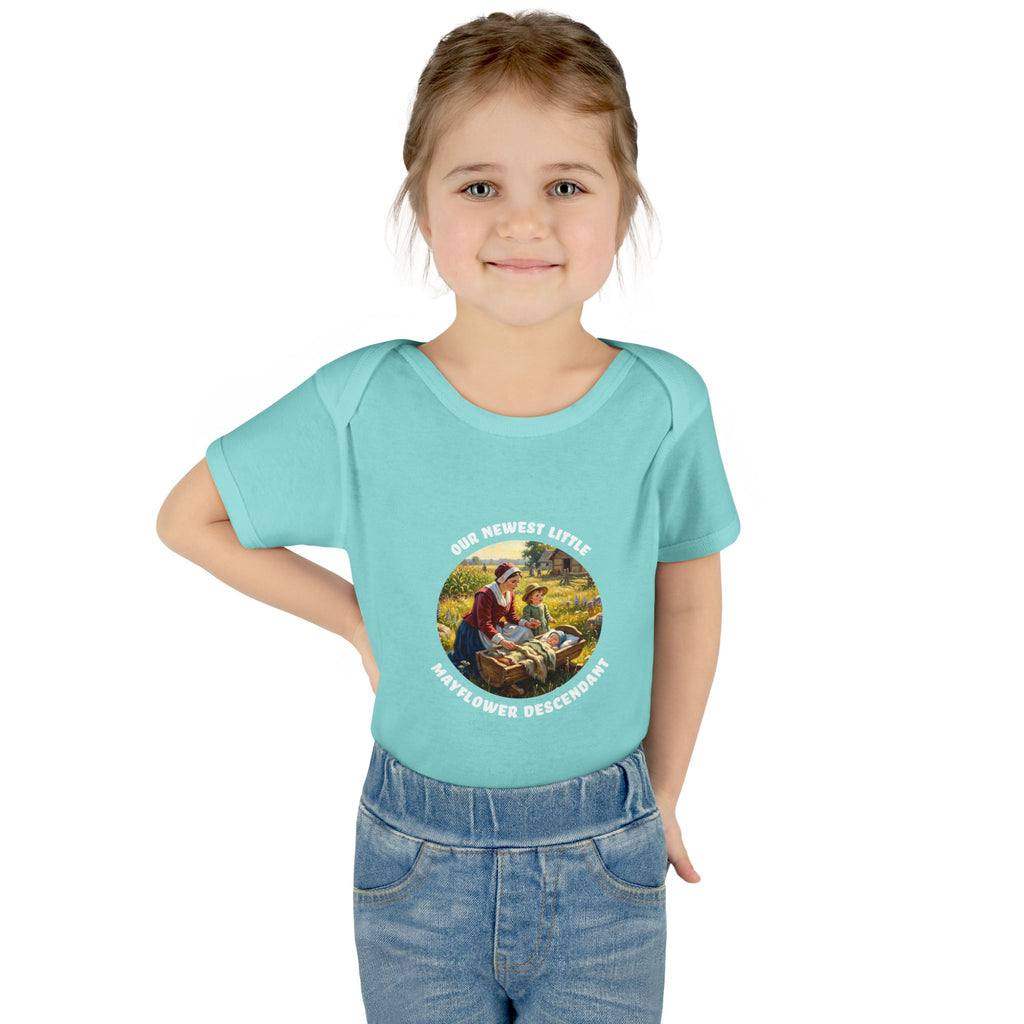 Infant Girl's "Newest Little Mayflower Descendant" Bodysuit