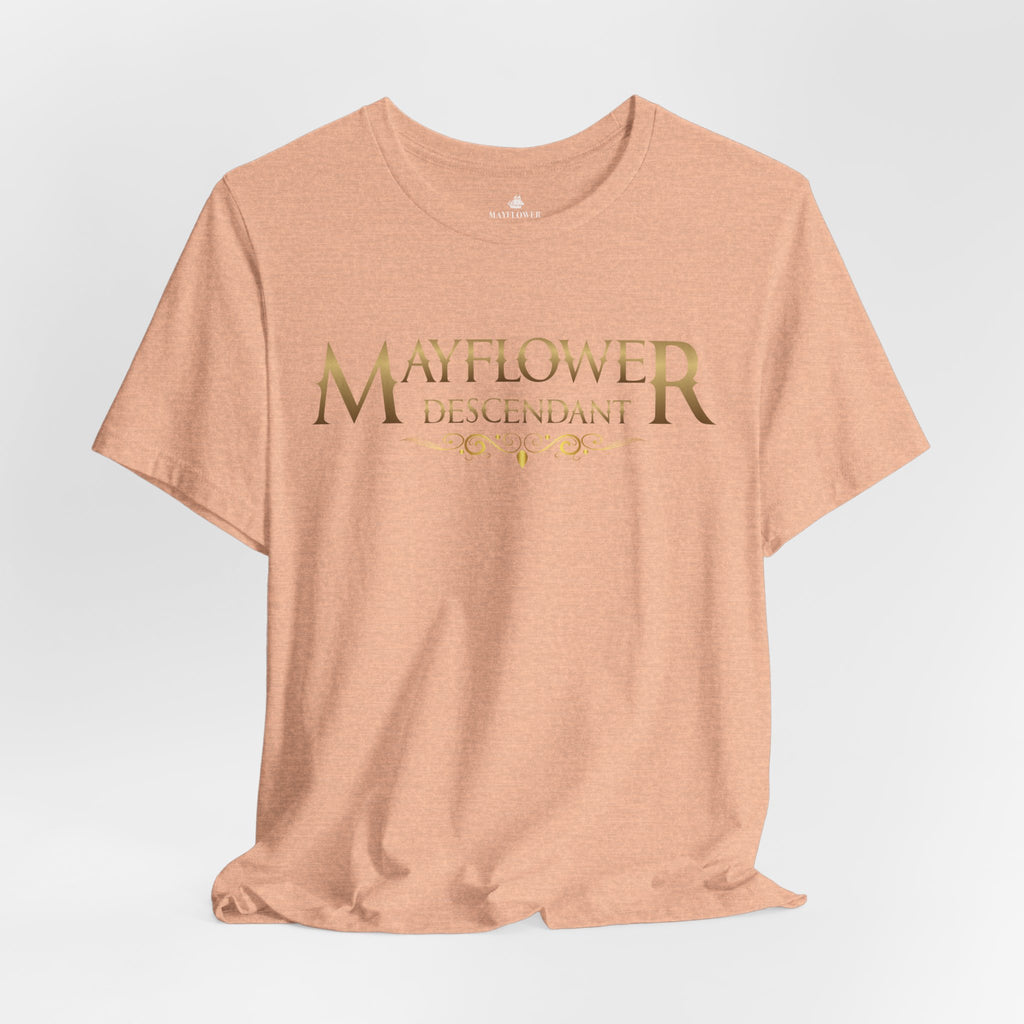 Mayflower Descendant "Framed in Gold" T‑Shirt — Extra Large Sizes