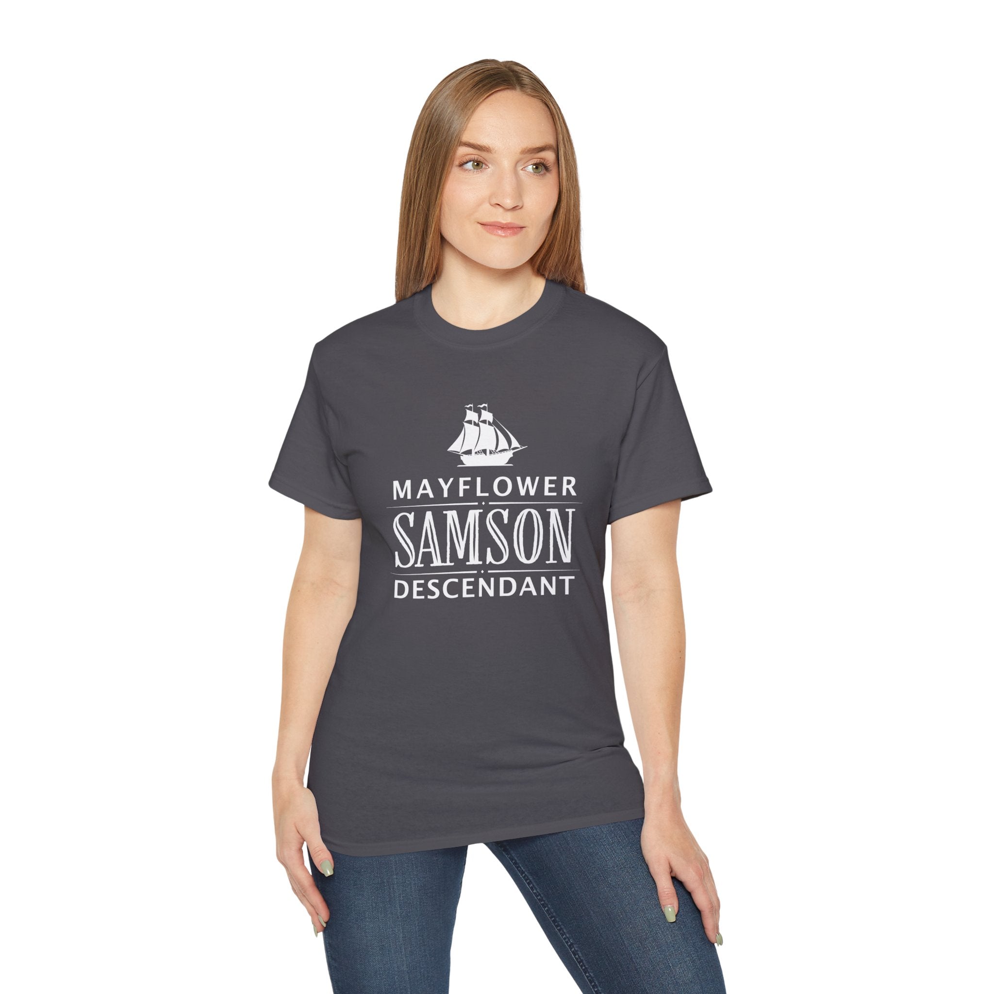 Samson Descendant Dark T-Shirt | Mayflower Heritage Tee