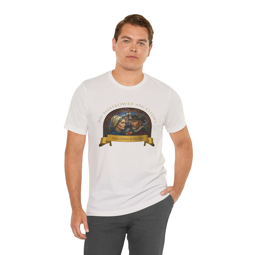 Mayflower Pilgrim “Stained Glass” Tee — James Chilton and His Wife