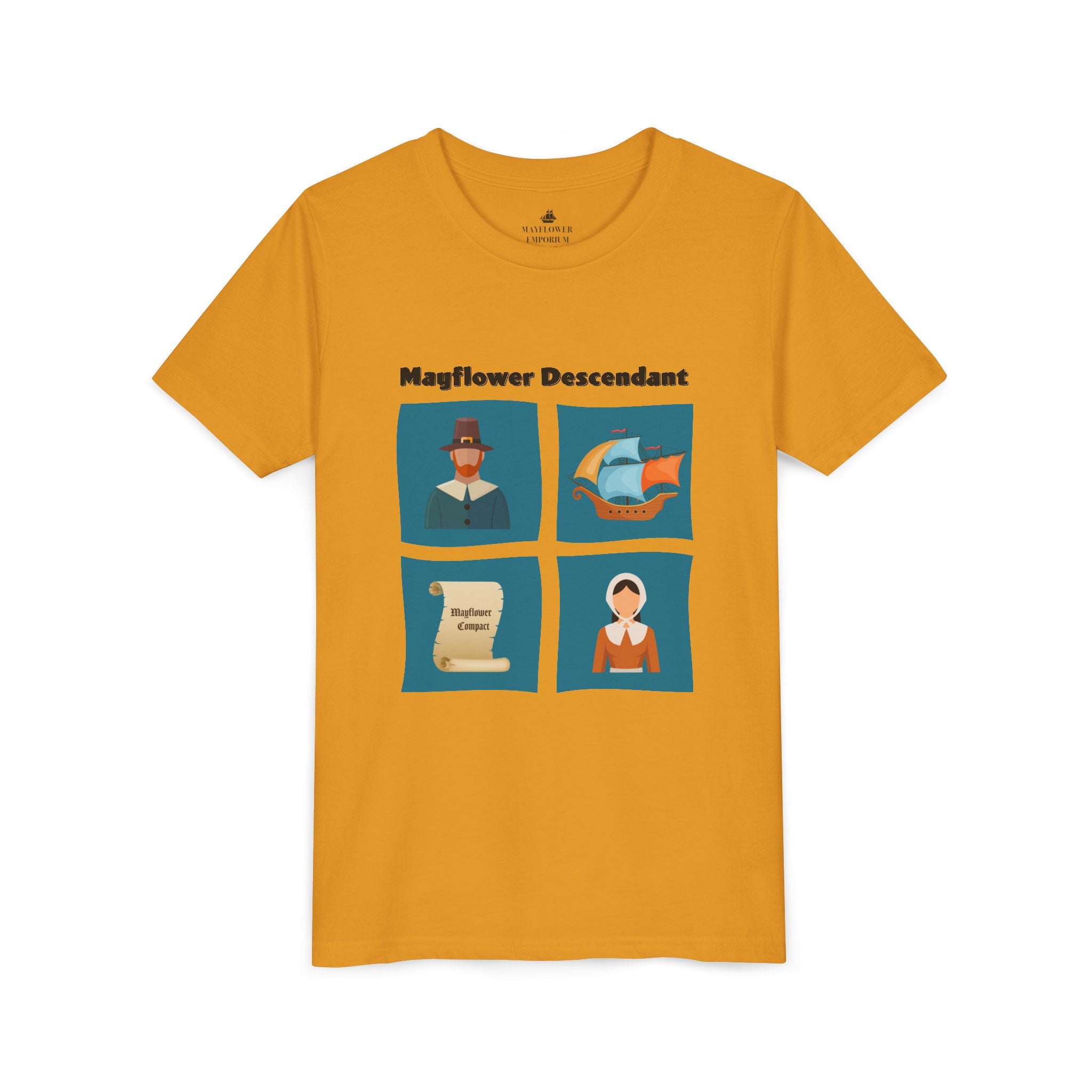 Youth's Mayflower Descendant Graphic Tee