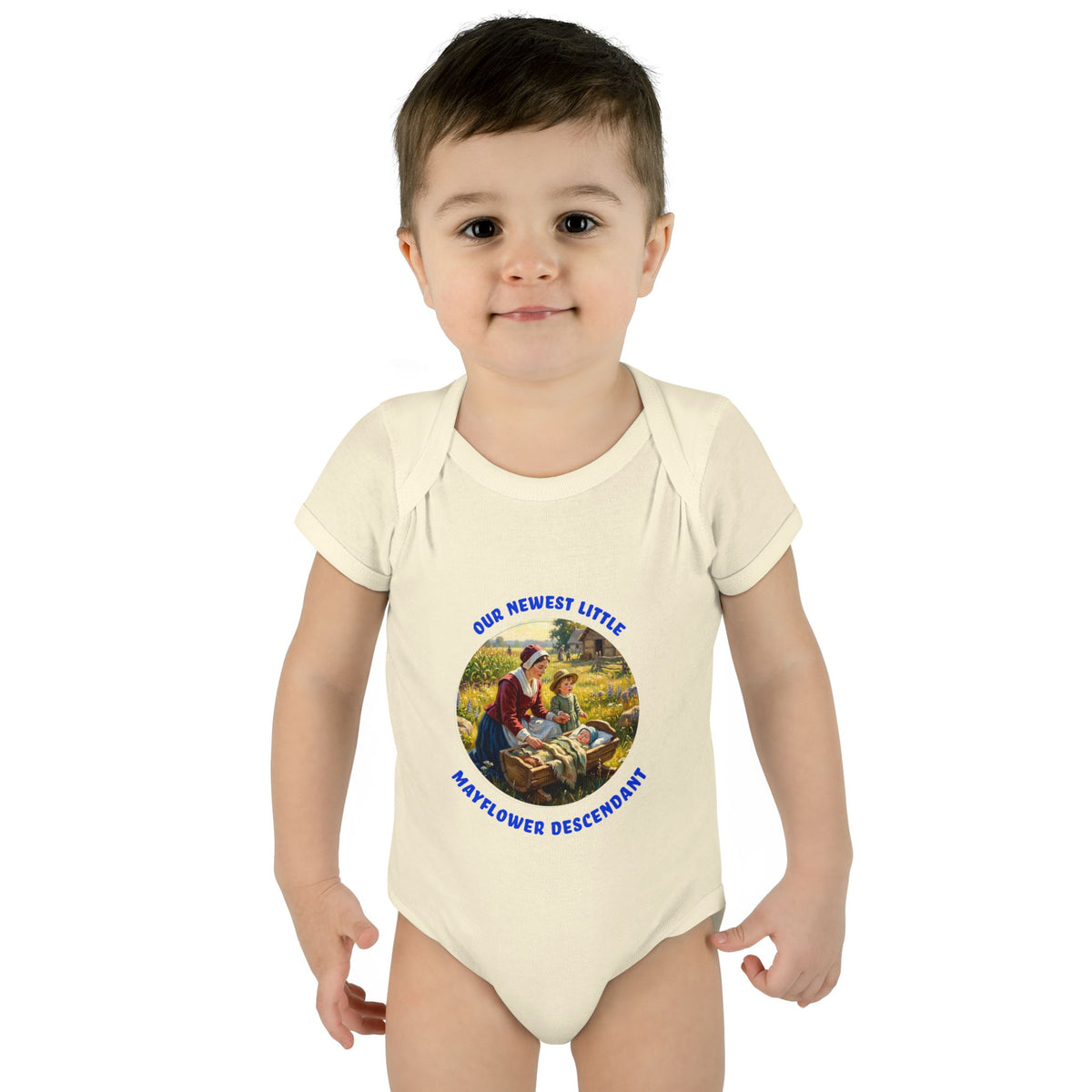 Infant Boy's Mayflower Descendant Bodysuit — “Our Newest Little Mayflower Descendant”