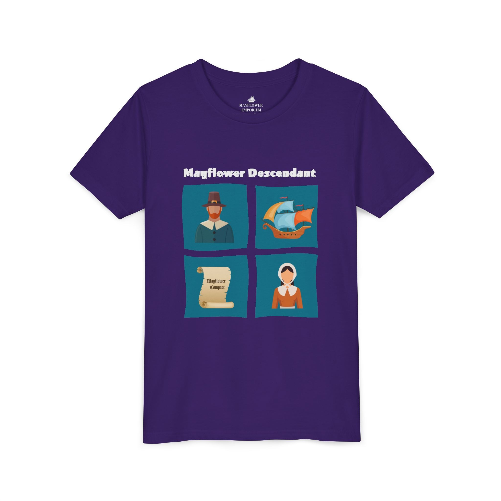 Youth's Mayflower Descendant Graphic Tee