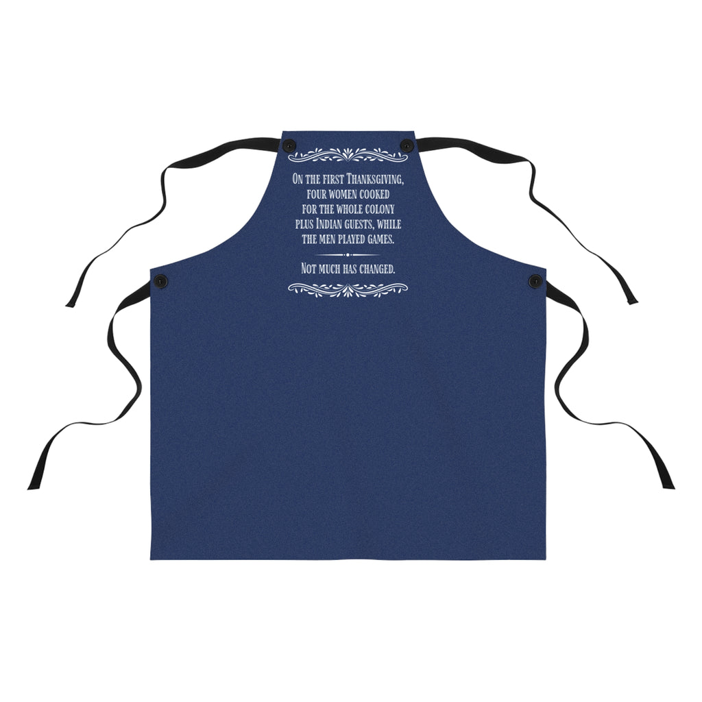 Navy Blue Thanksgiving Apron — Vintage Humor Kitchen Apron